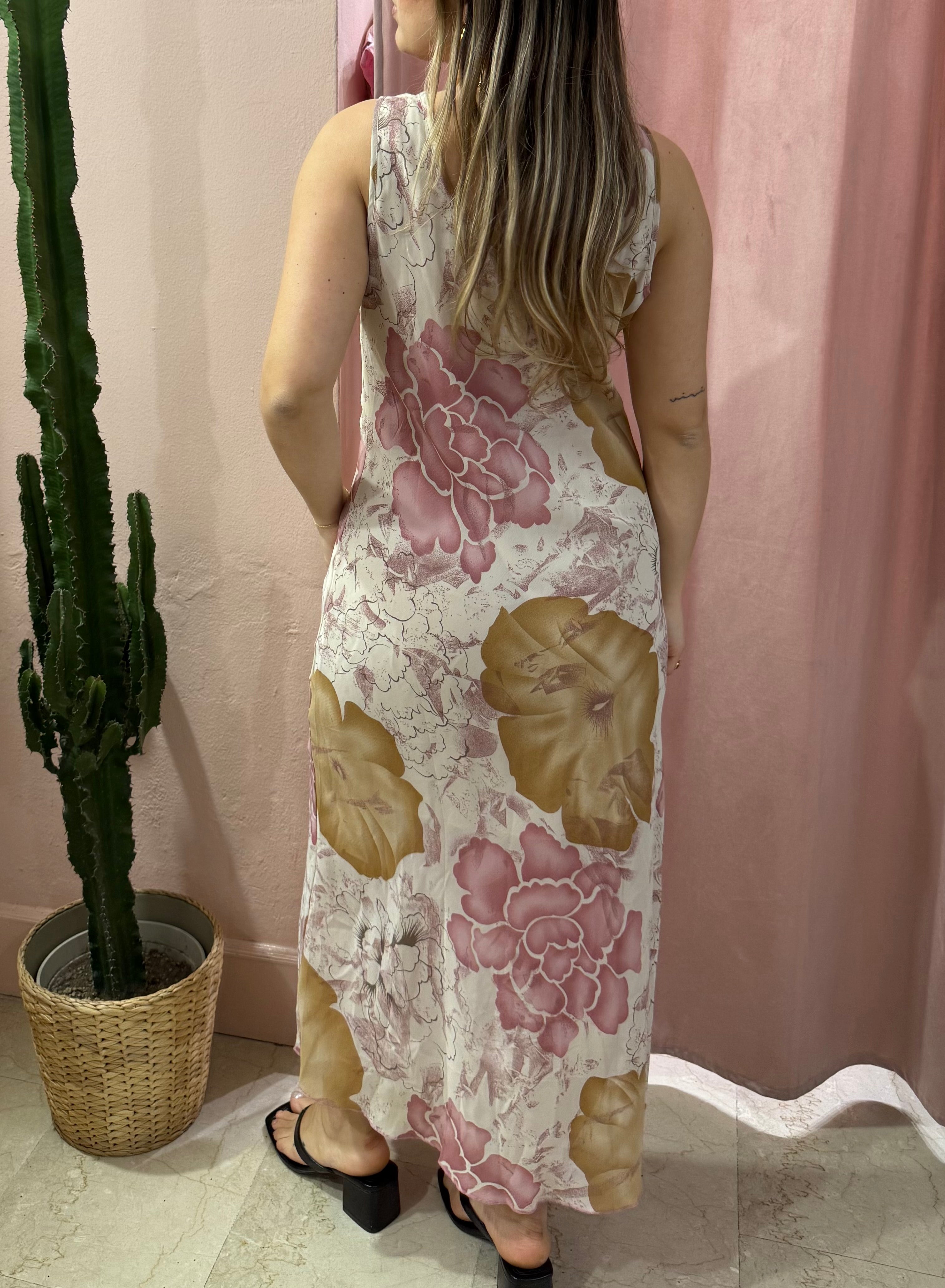 Vestito 00s in fantasia rosa antico