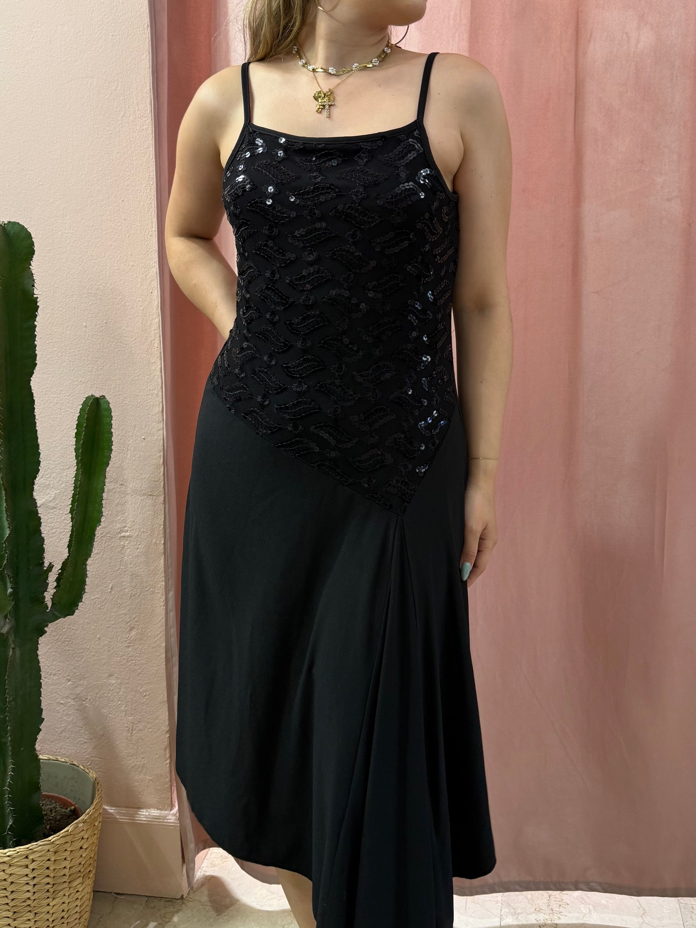 Vestito 2000 nero con paillettes