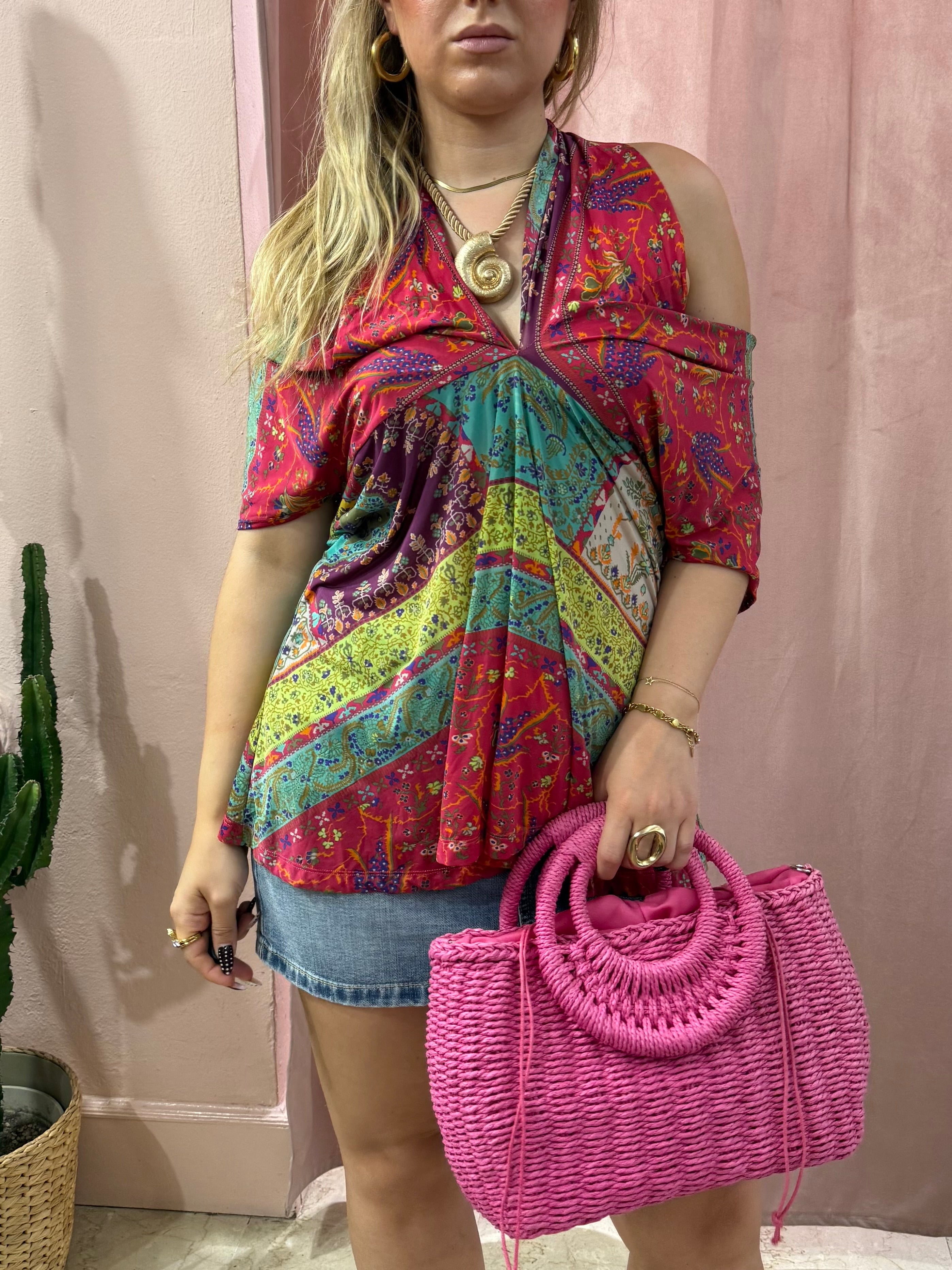 Top Etro in fantasia paisley multicolor
