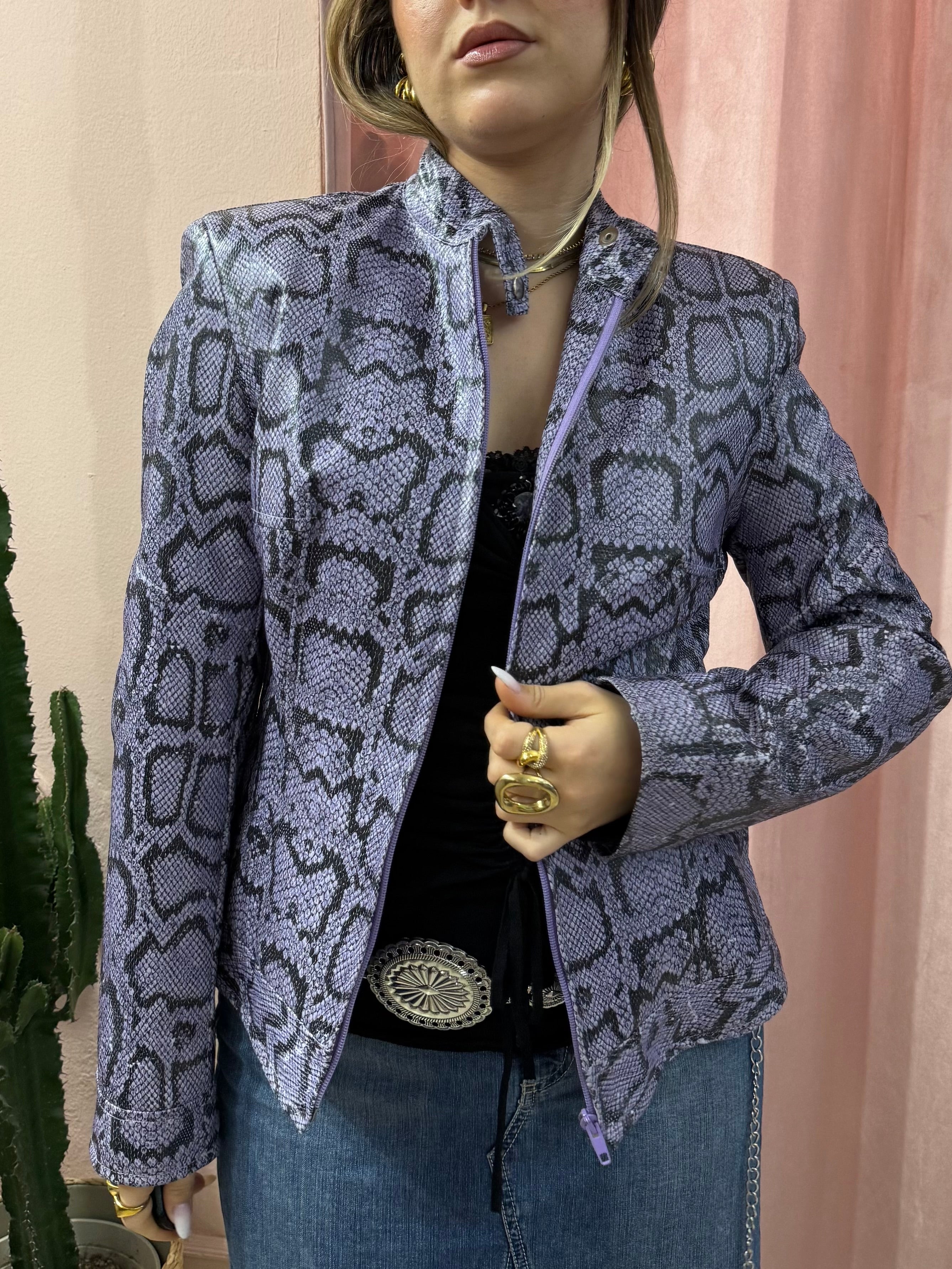 Giacca 00s effetto pitonato viola