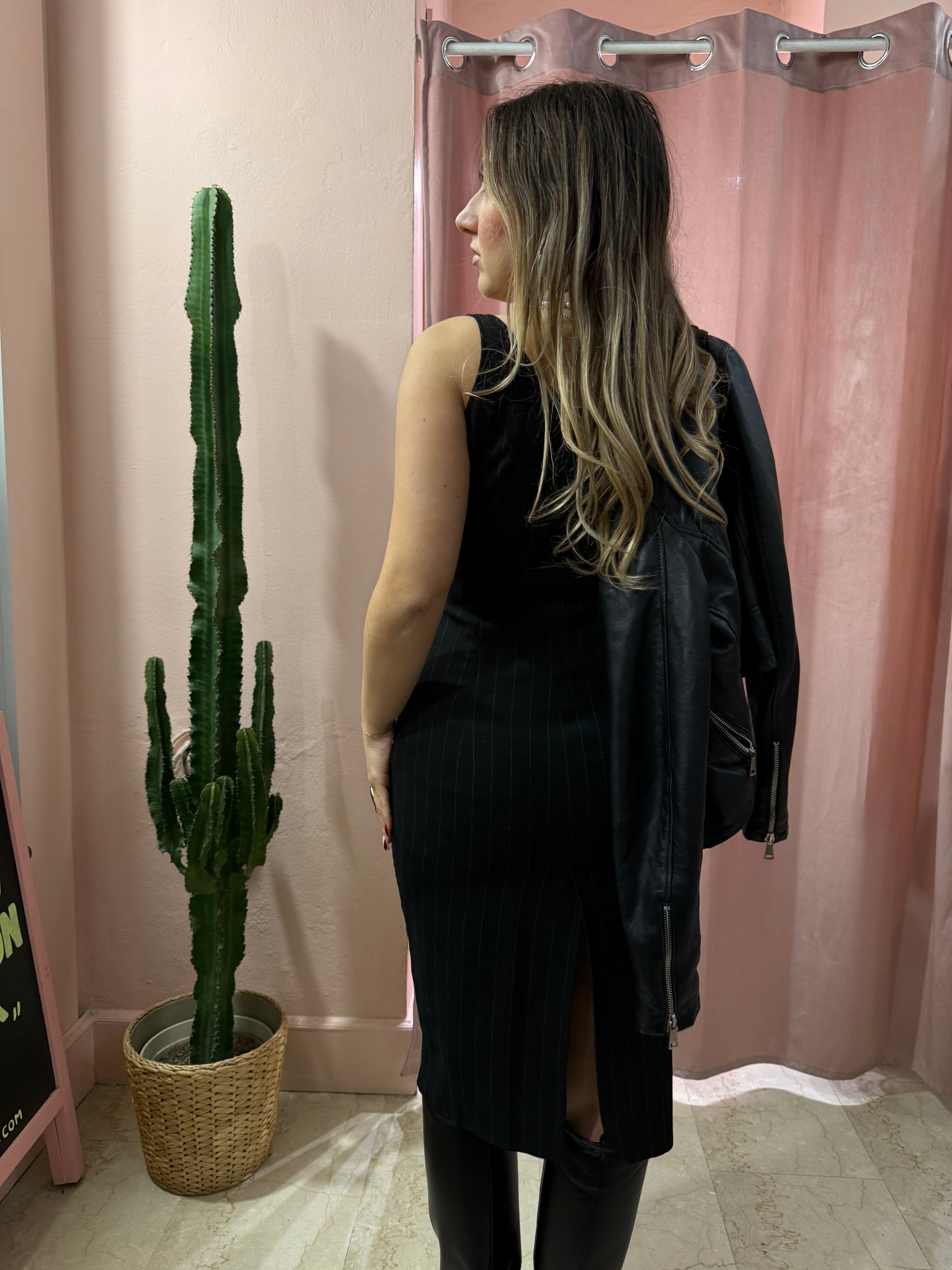 Chiodo in vera pelle nero