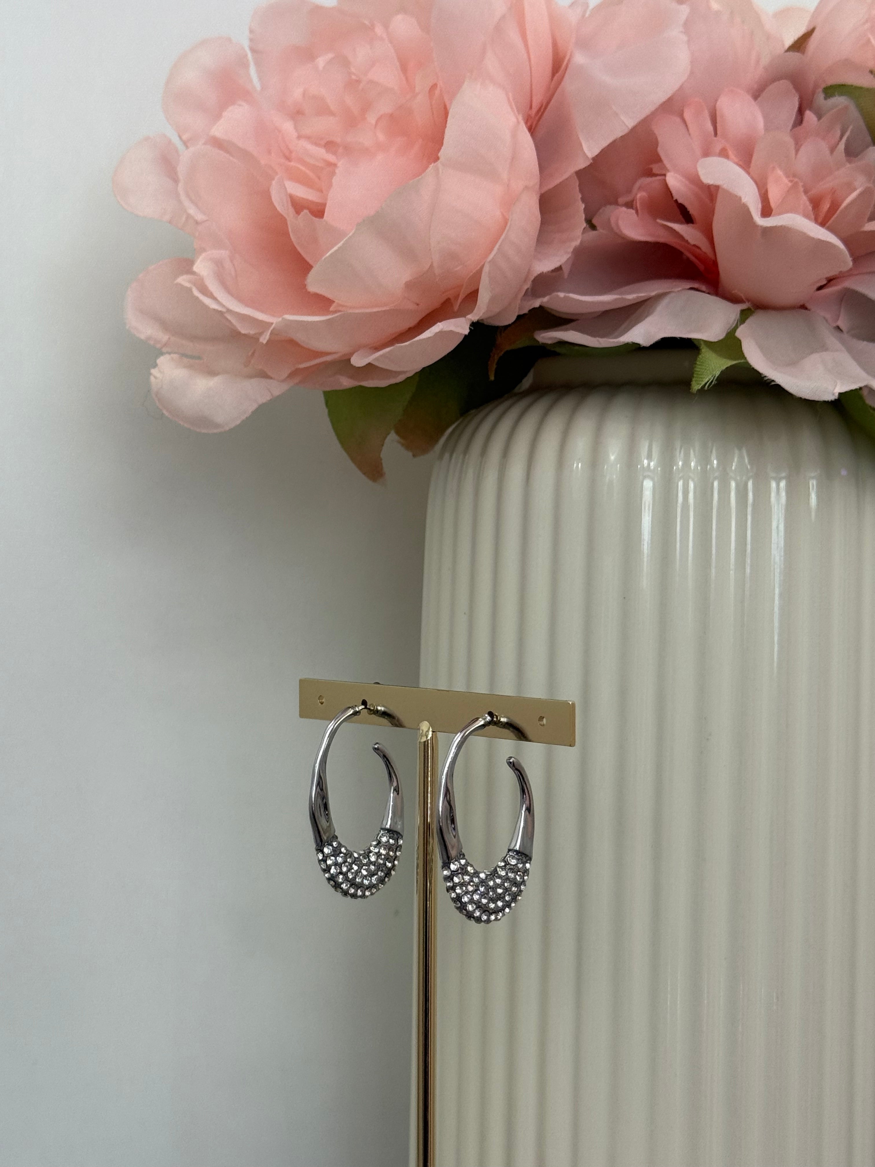 Orecchini allungati con strass