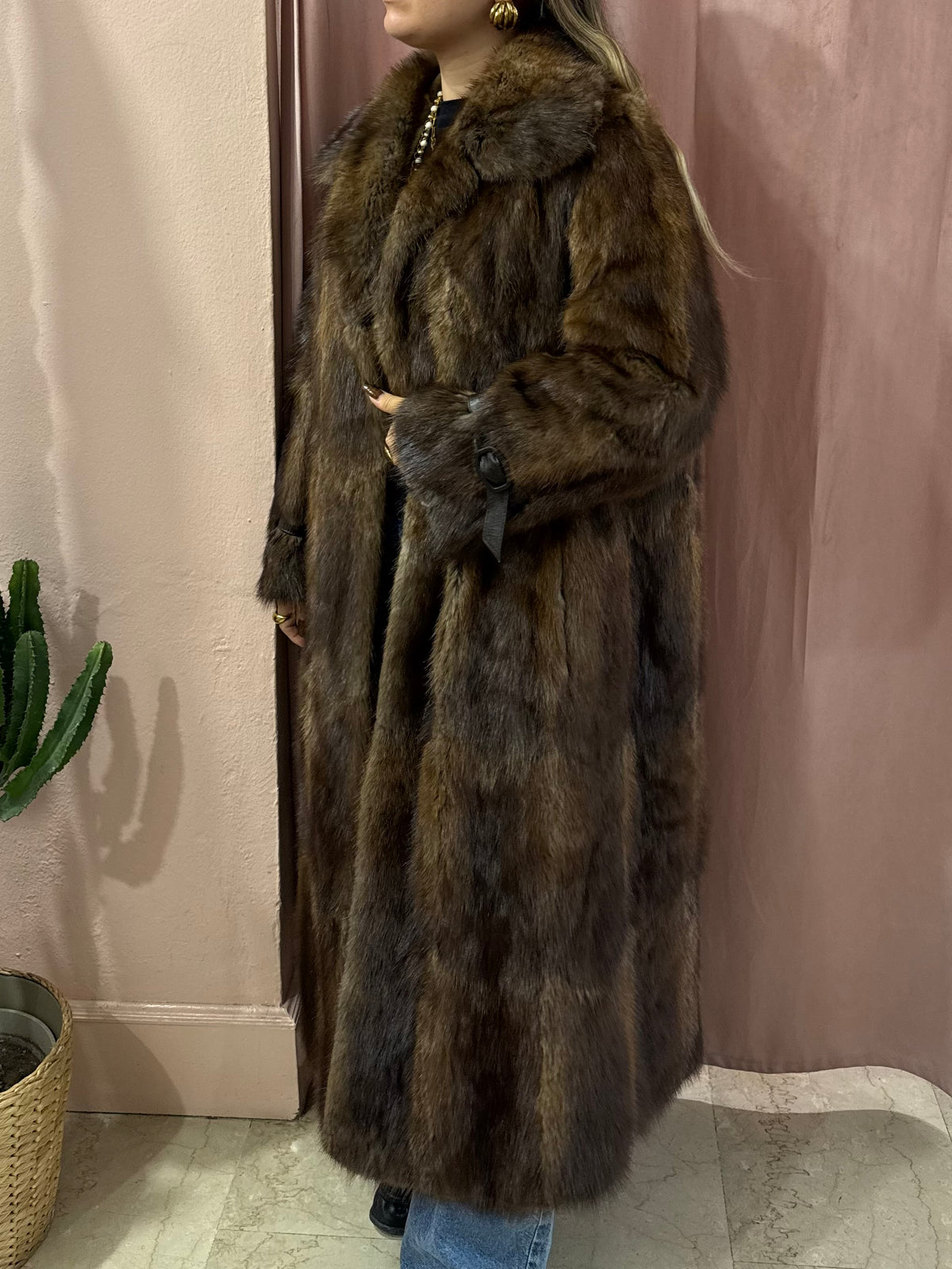 Pelliccia lunga vintage in visone