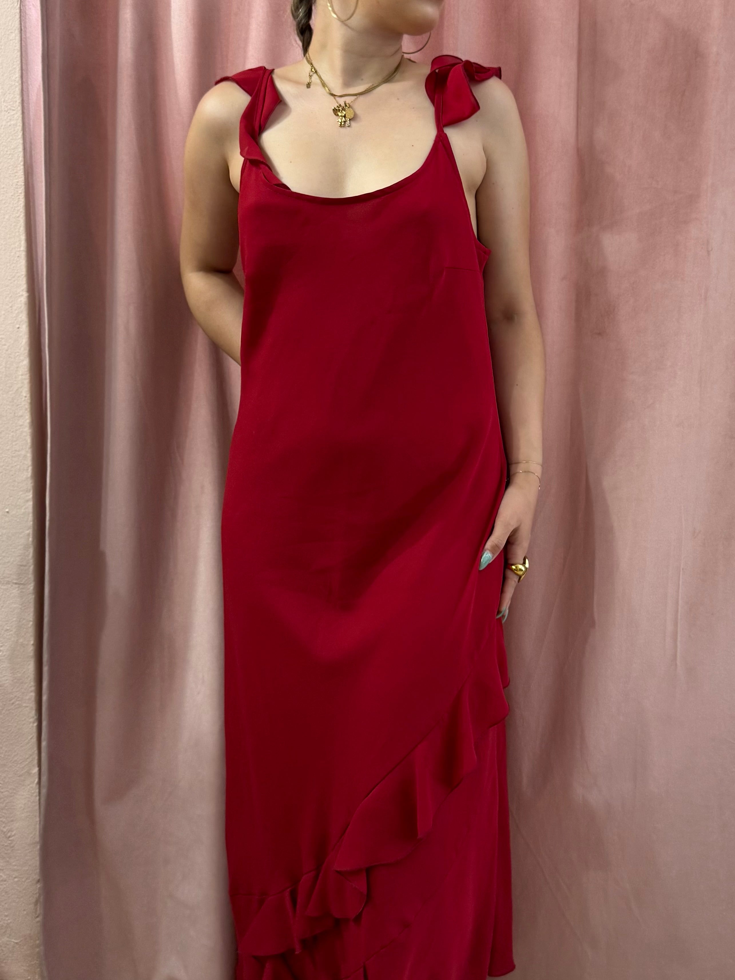 Maxi vestito rosso ciliegia