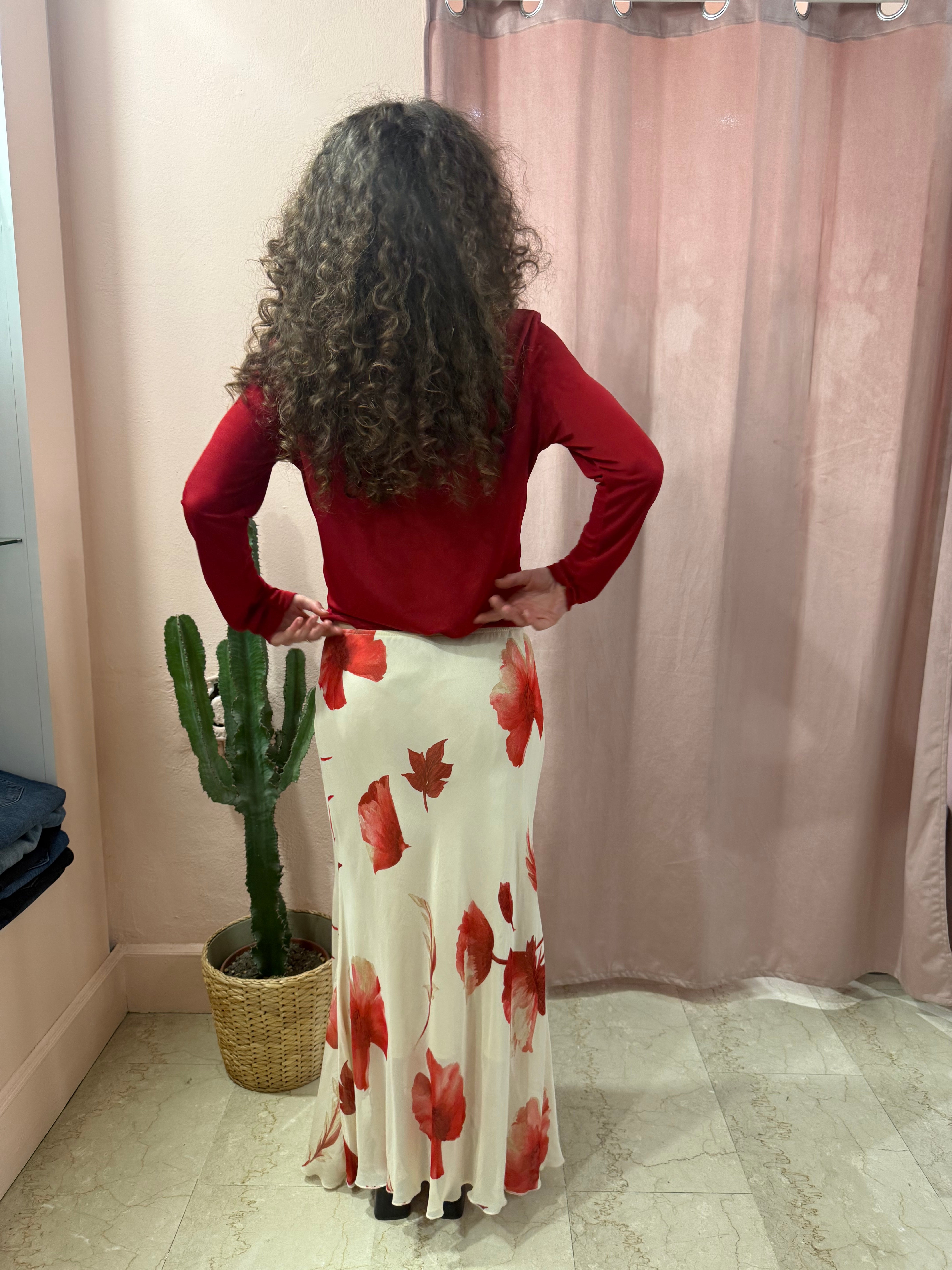 Maxi gonna anni 2000 fantasia fiori