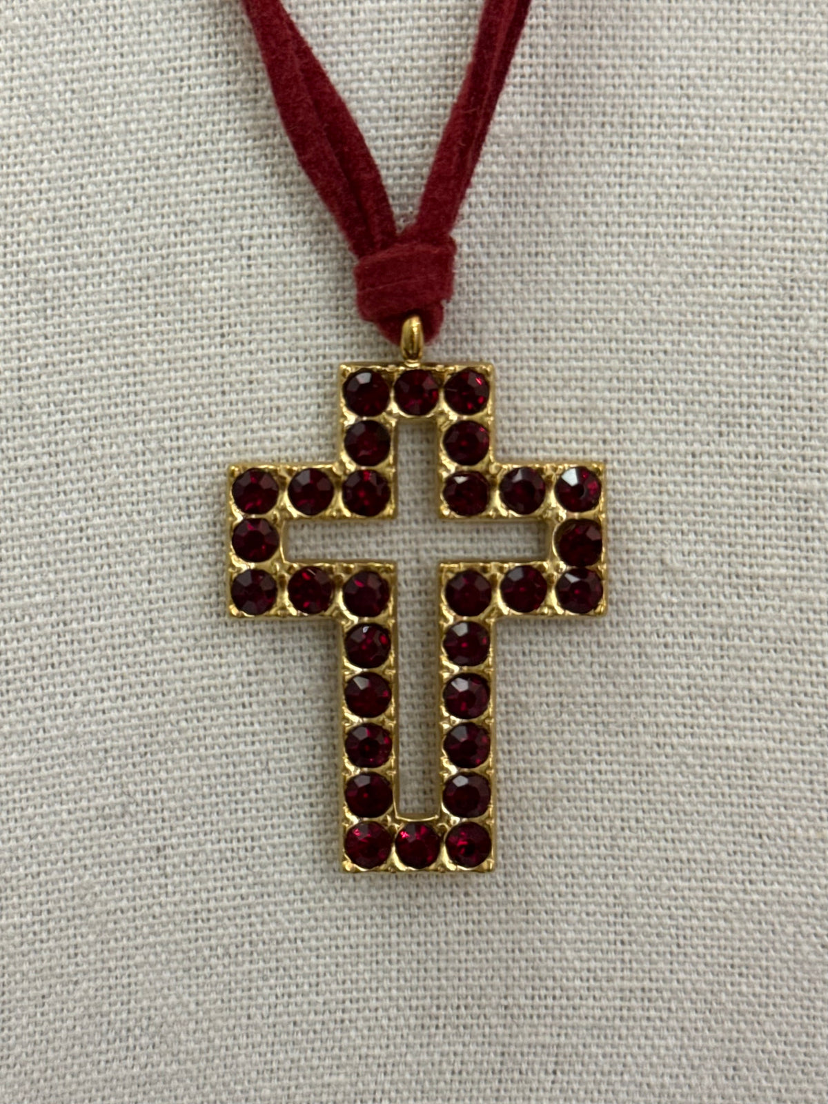 Collana croce con strass