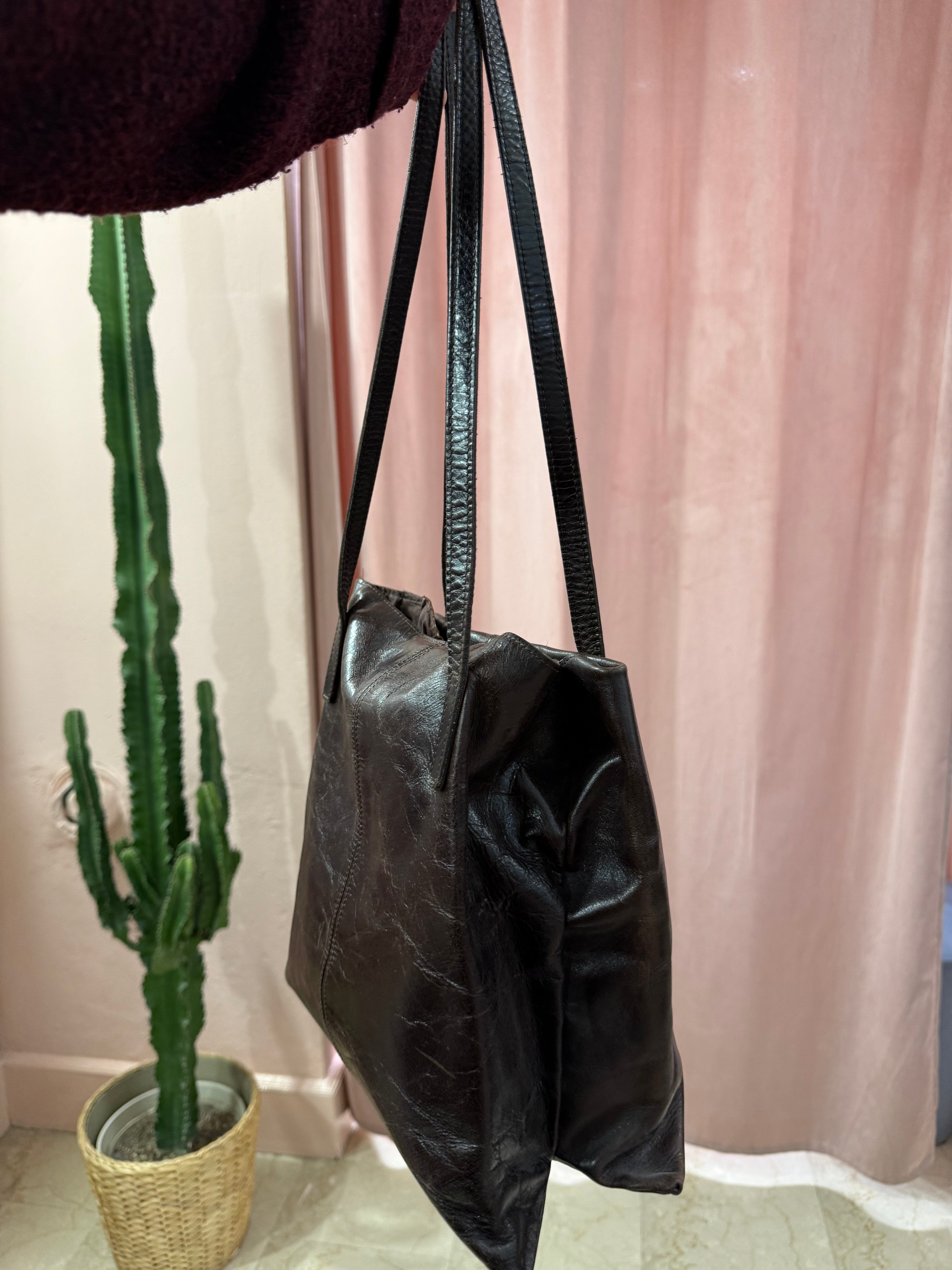 Borsa in vera pelle moro