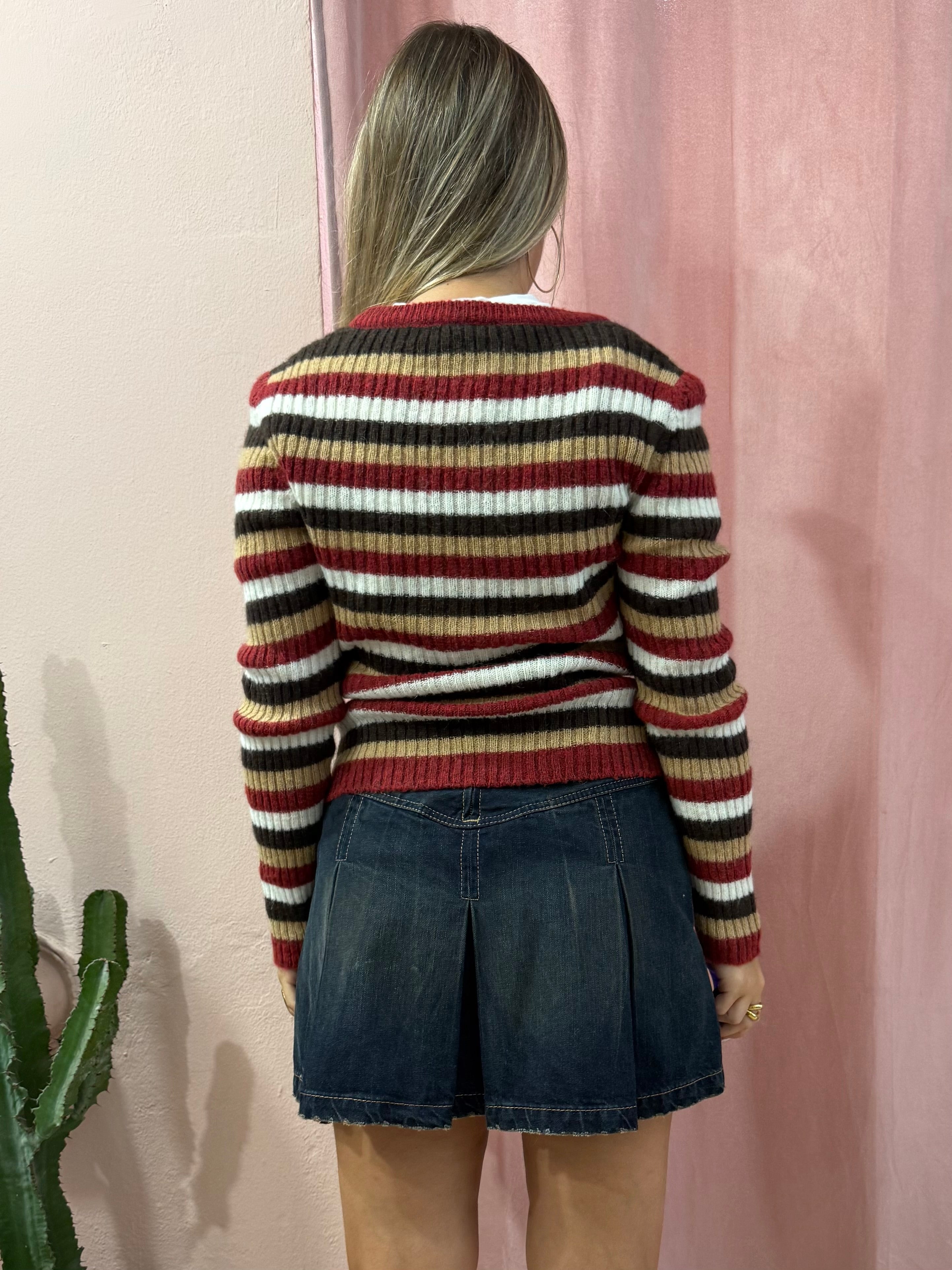 Minigonna in denim con pieghe