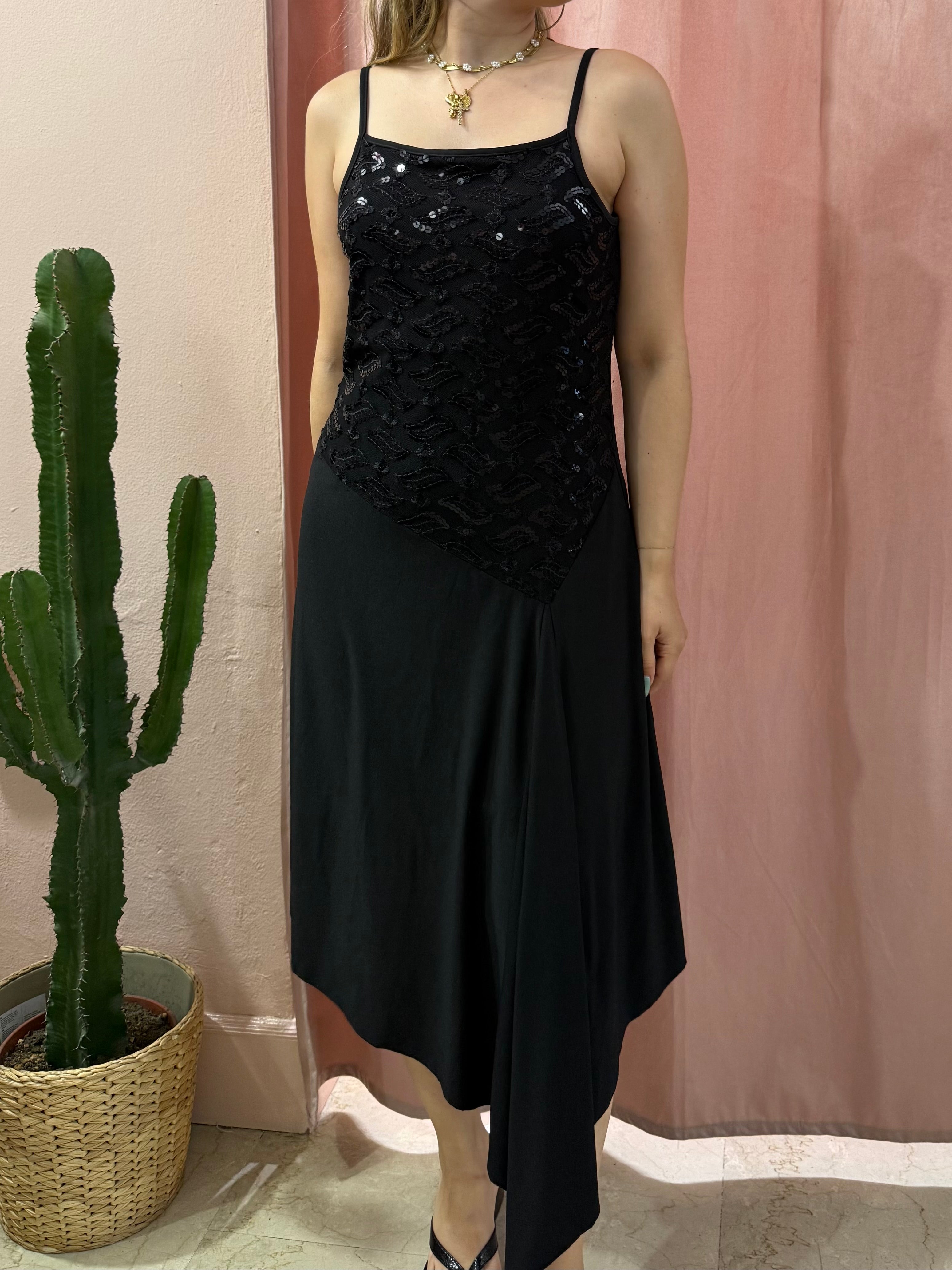 Vestito 2000 nero con paillettes
