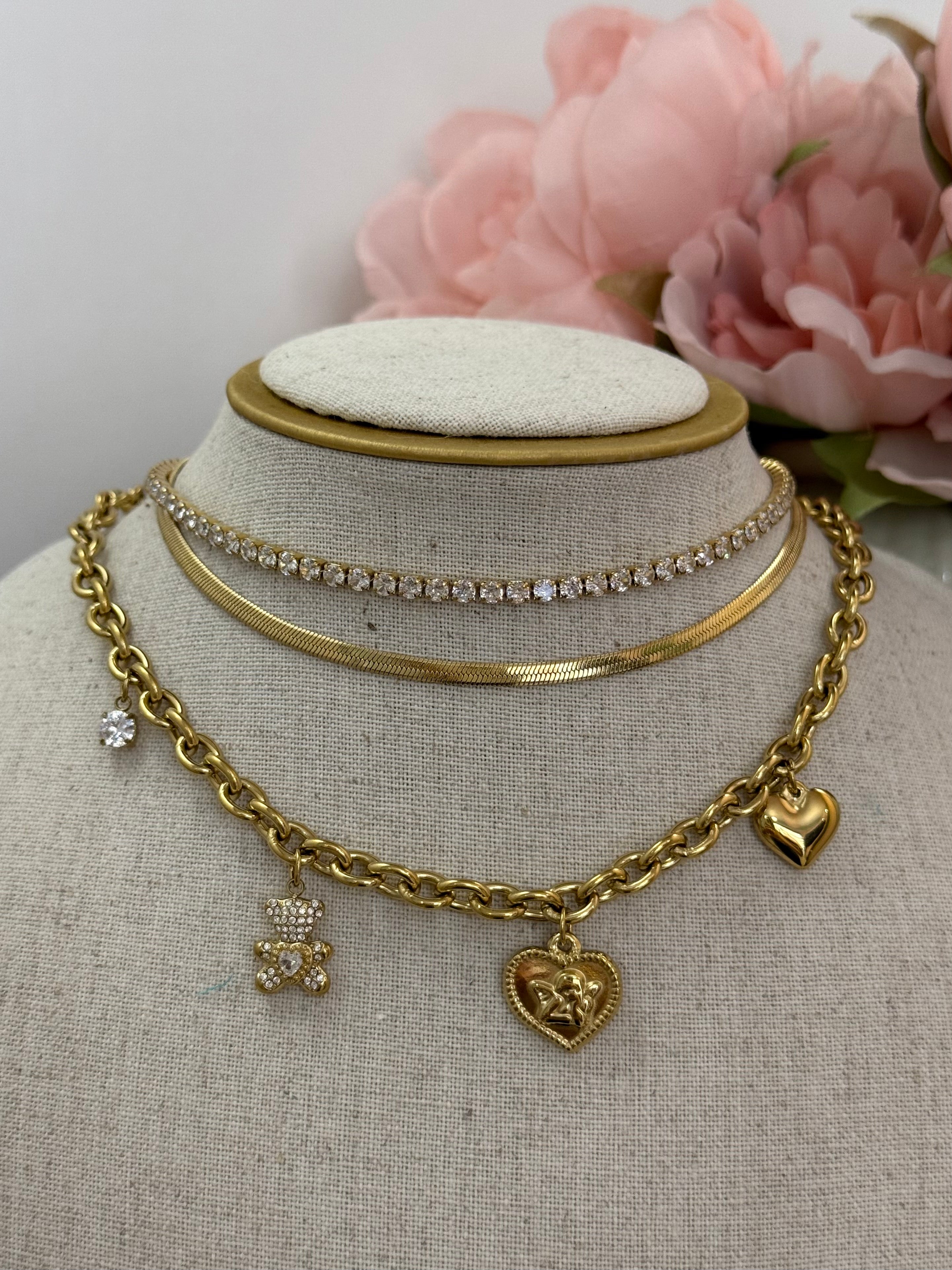 Collana catena multi charm