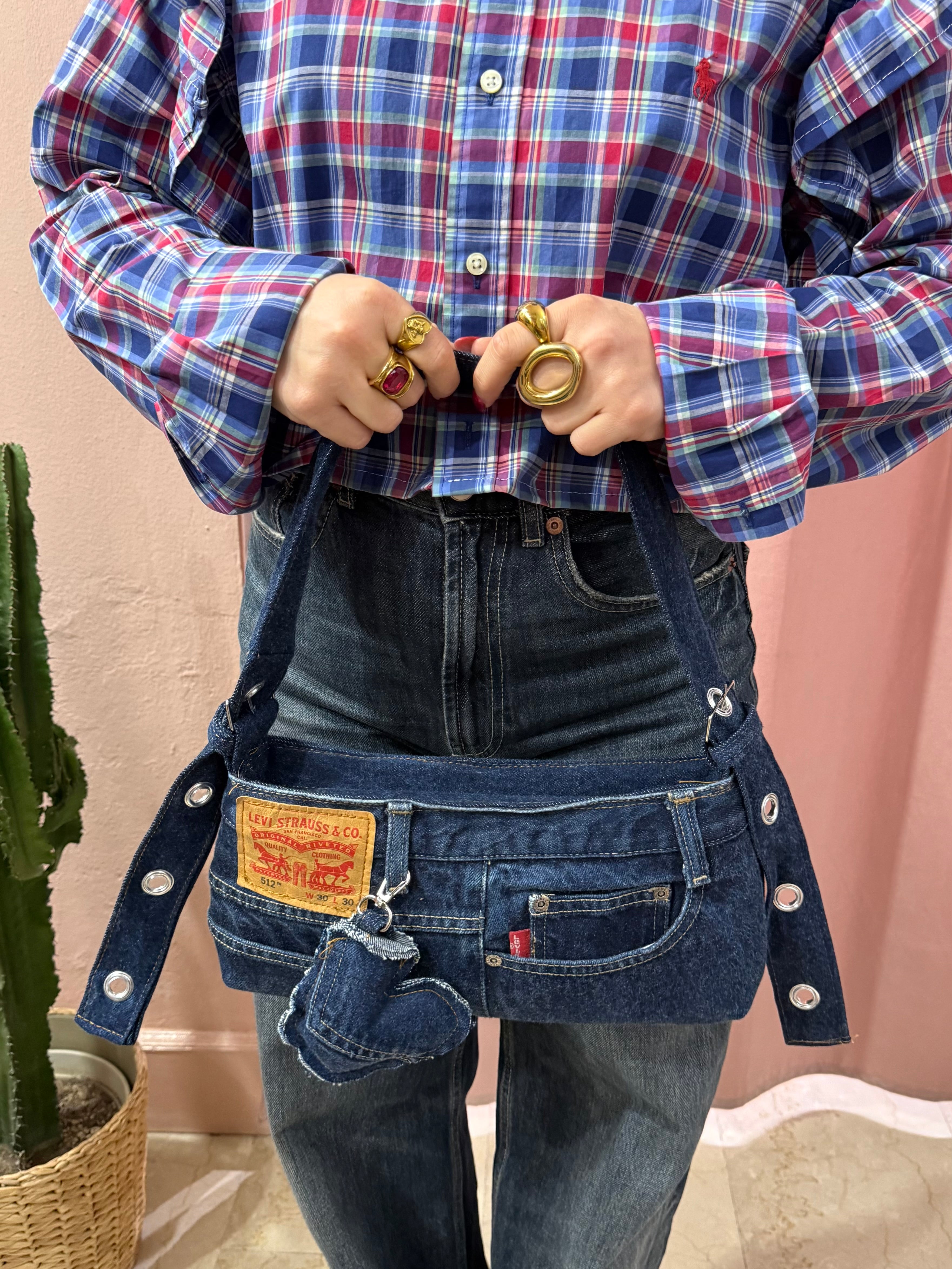 Borsa baguette Levis upcycling