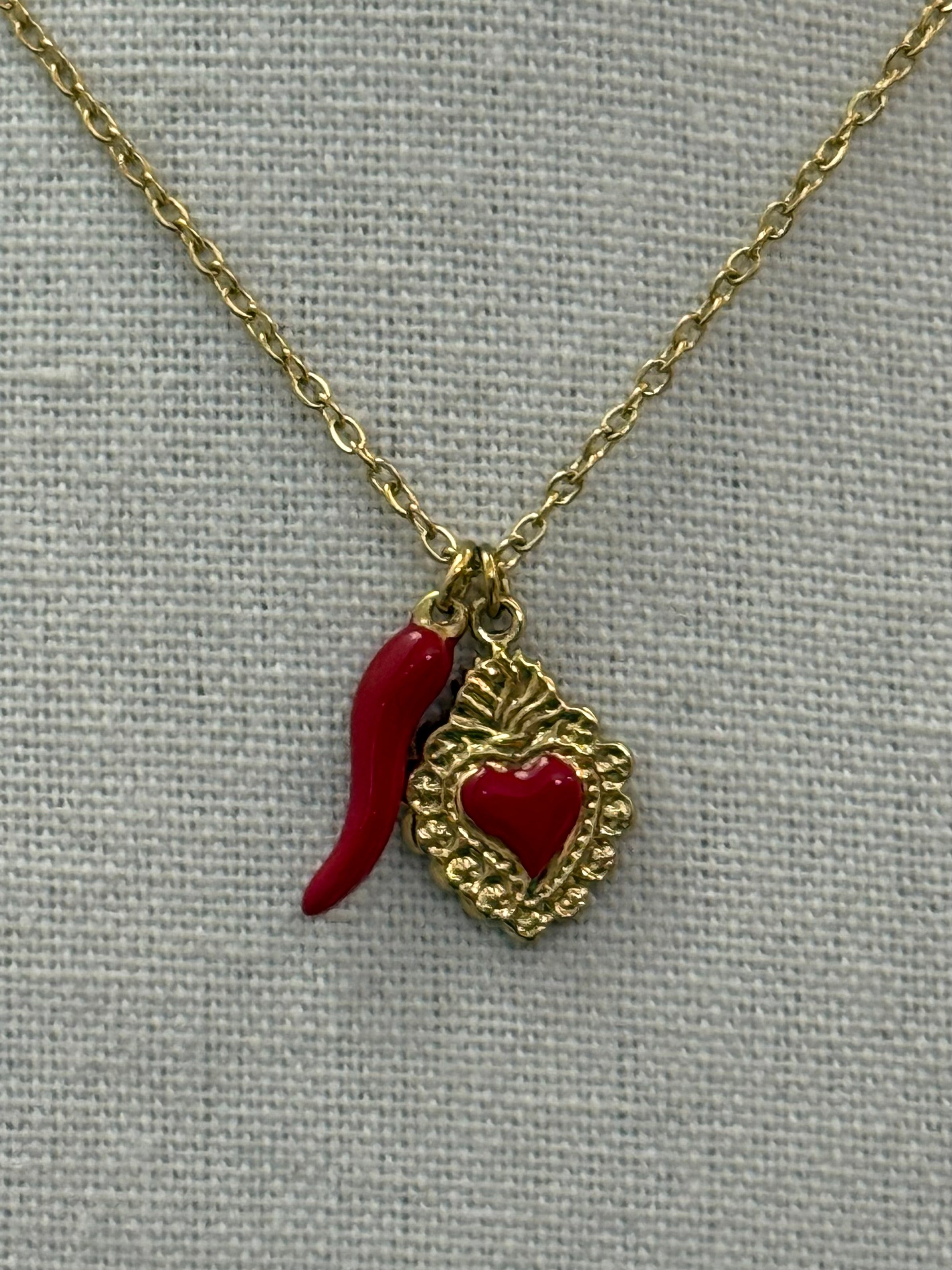 Collana Cuore Sacro portafortuna | più colori