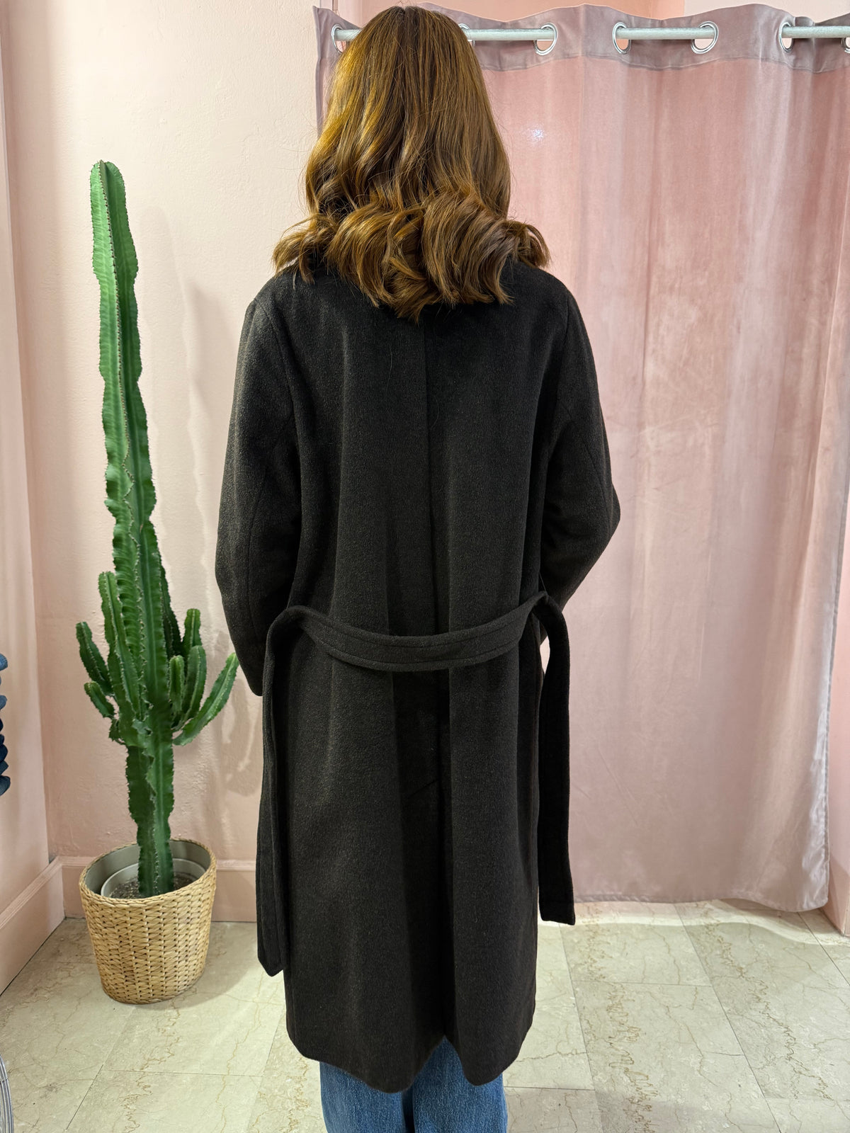 Cappotto Marella cioccolato in lana misto mohair