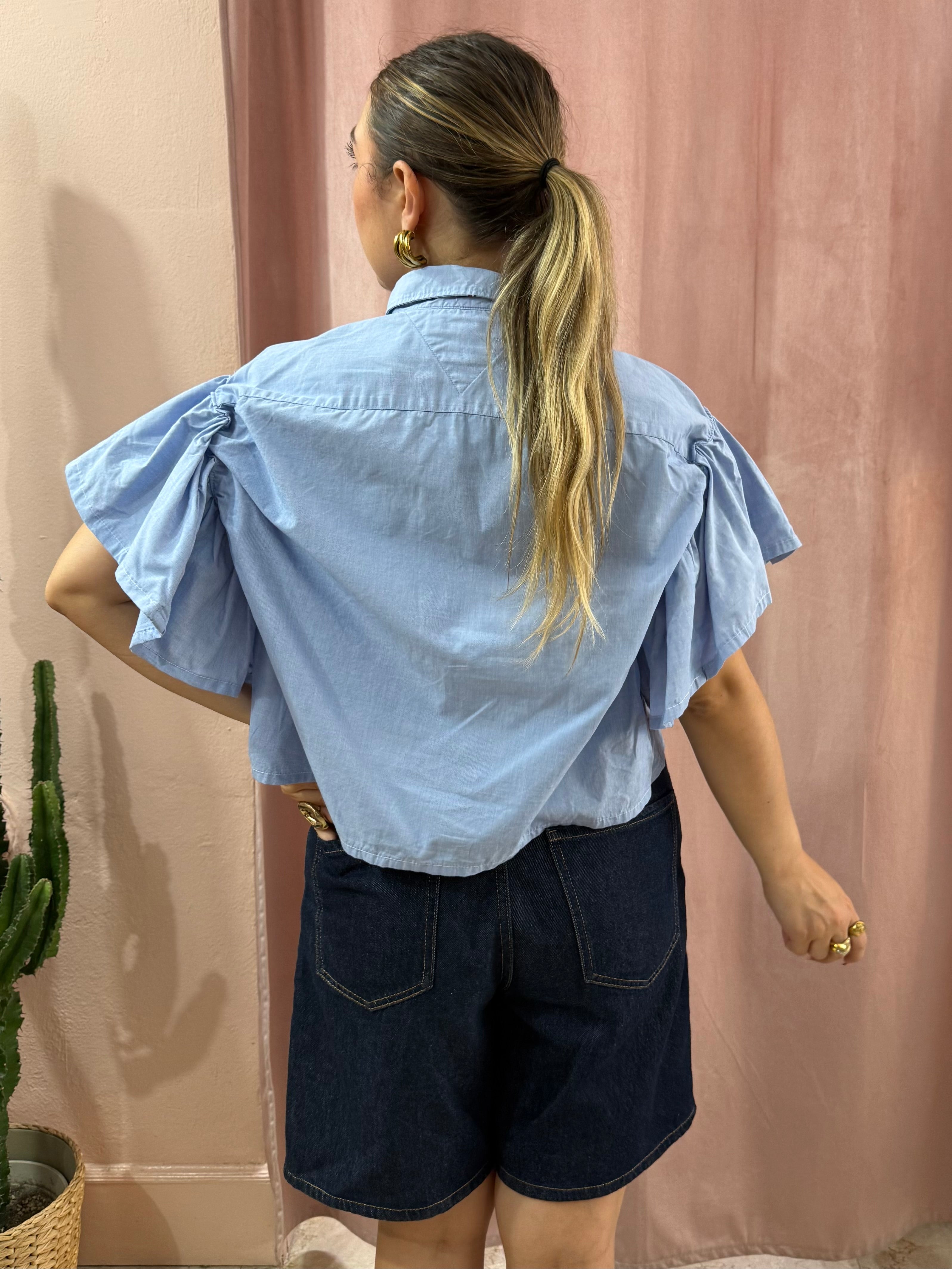 Camicia Tommy Hilfiger upcycling azzurra