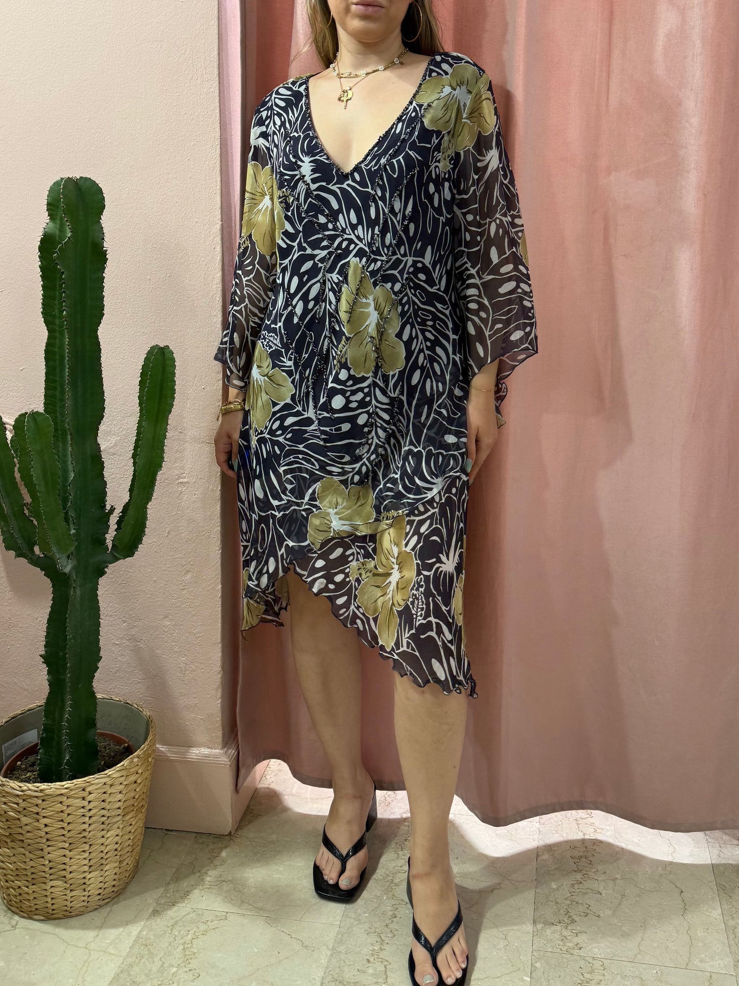 Vestito morbido in fantasia embroidered
