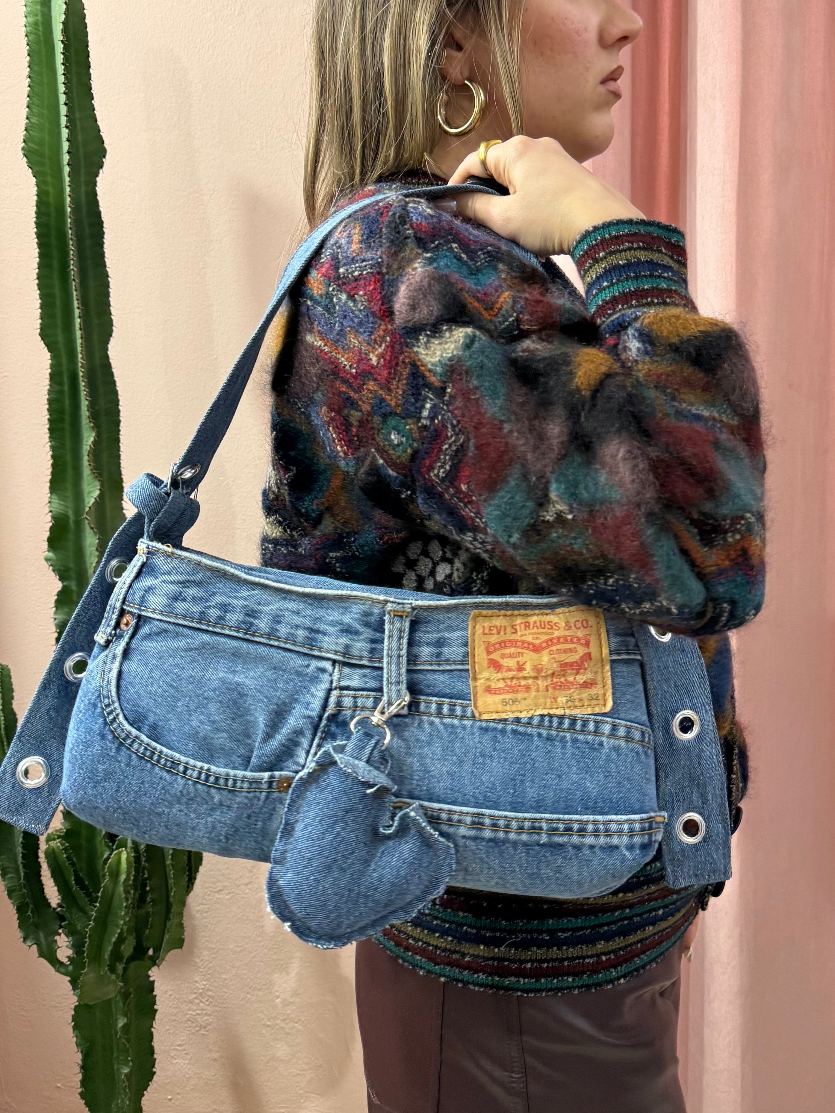 Borsa baguette Levis upcycling