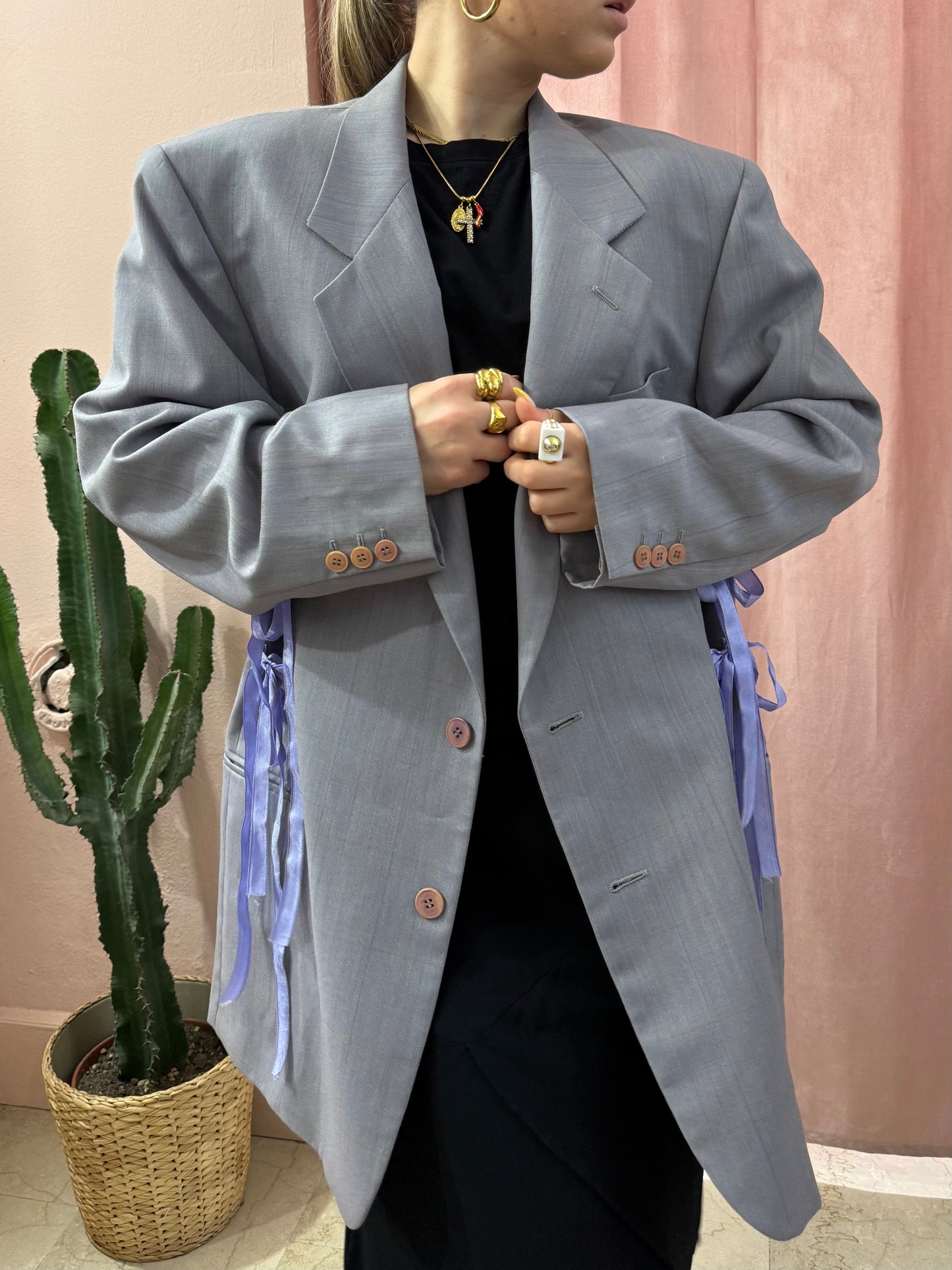 Blazer upcycling fiocchi lilla