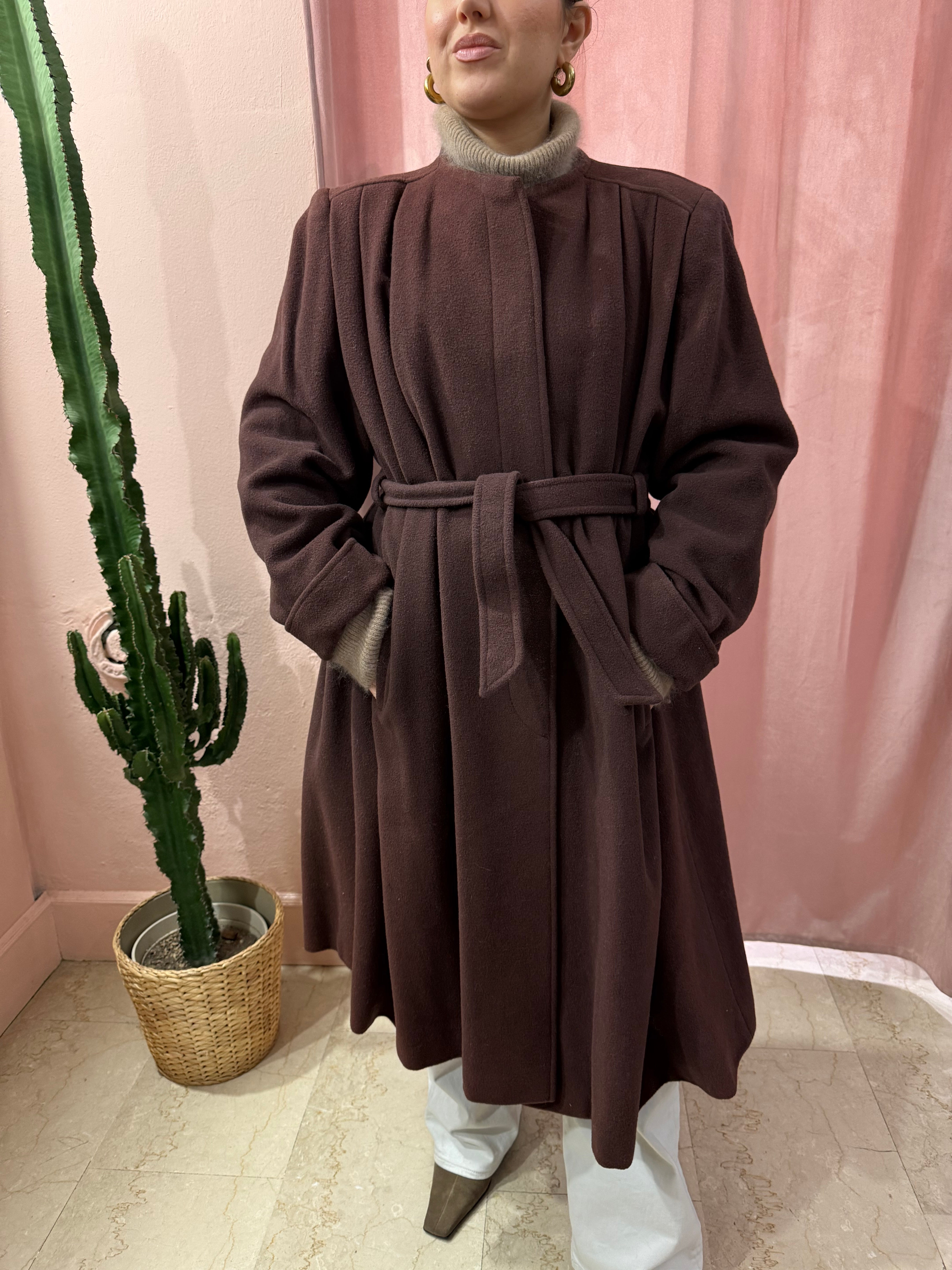 Cappotto in lana cioccolato