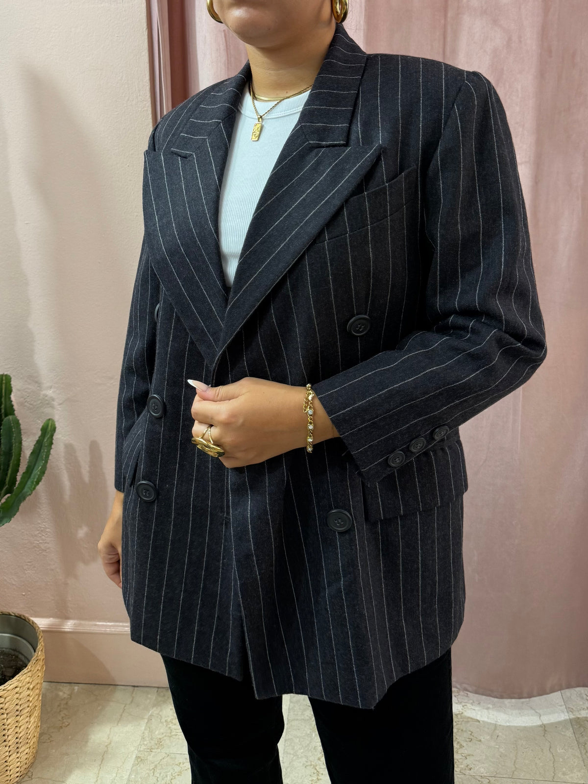 Blazer Pierre Balmain gessato antracite