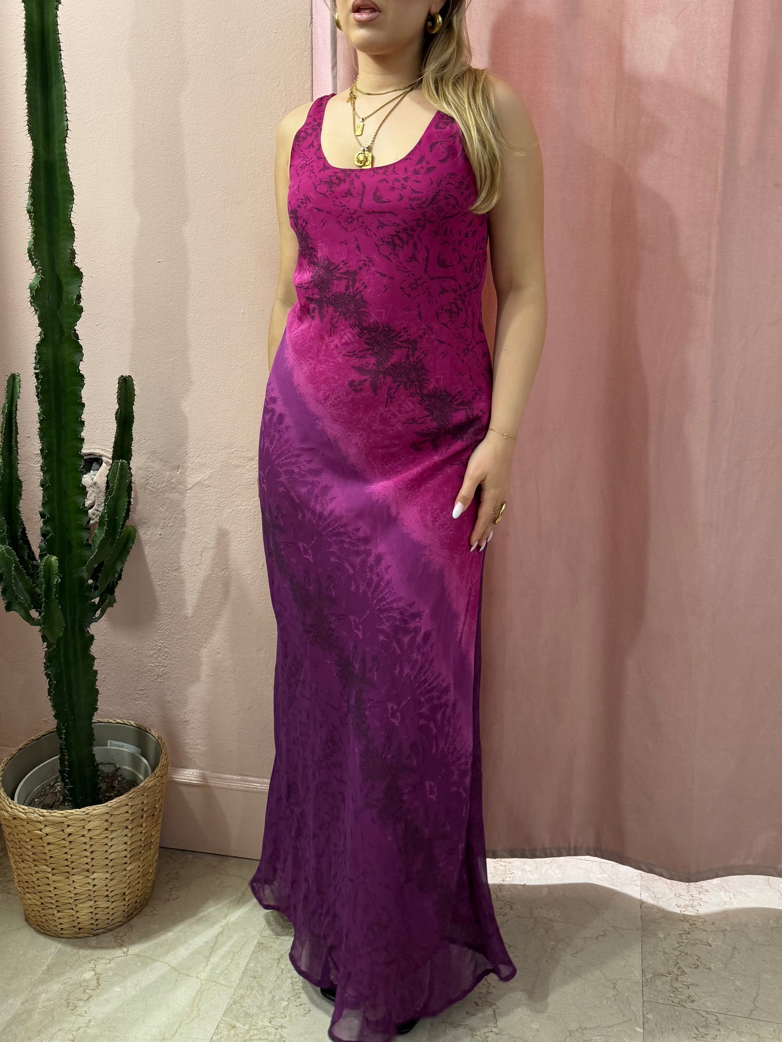 Vestito maxi 00s sfumature viola