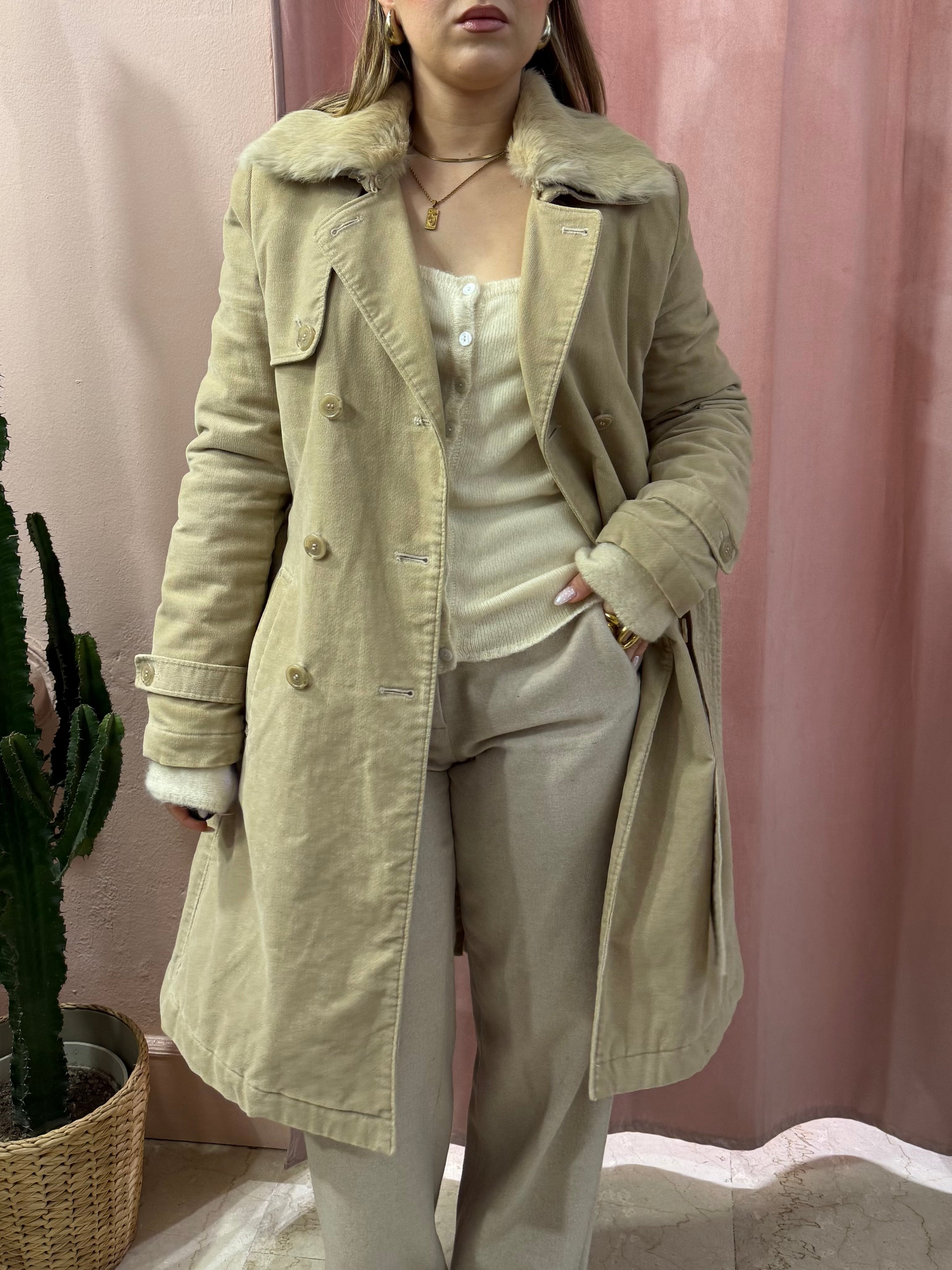 Trench IBlues collo in lapin