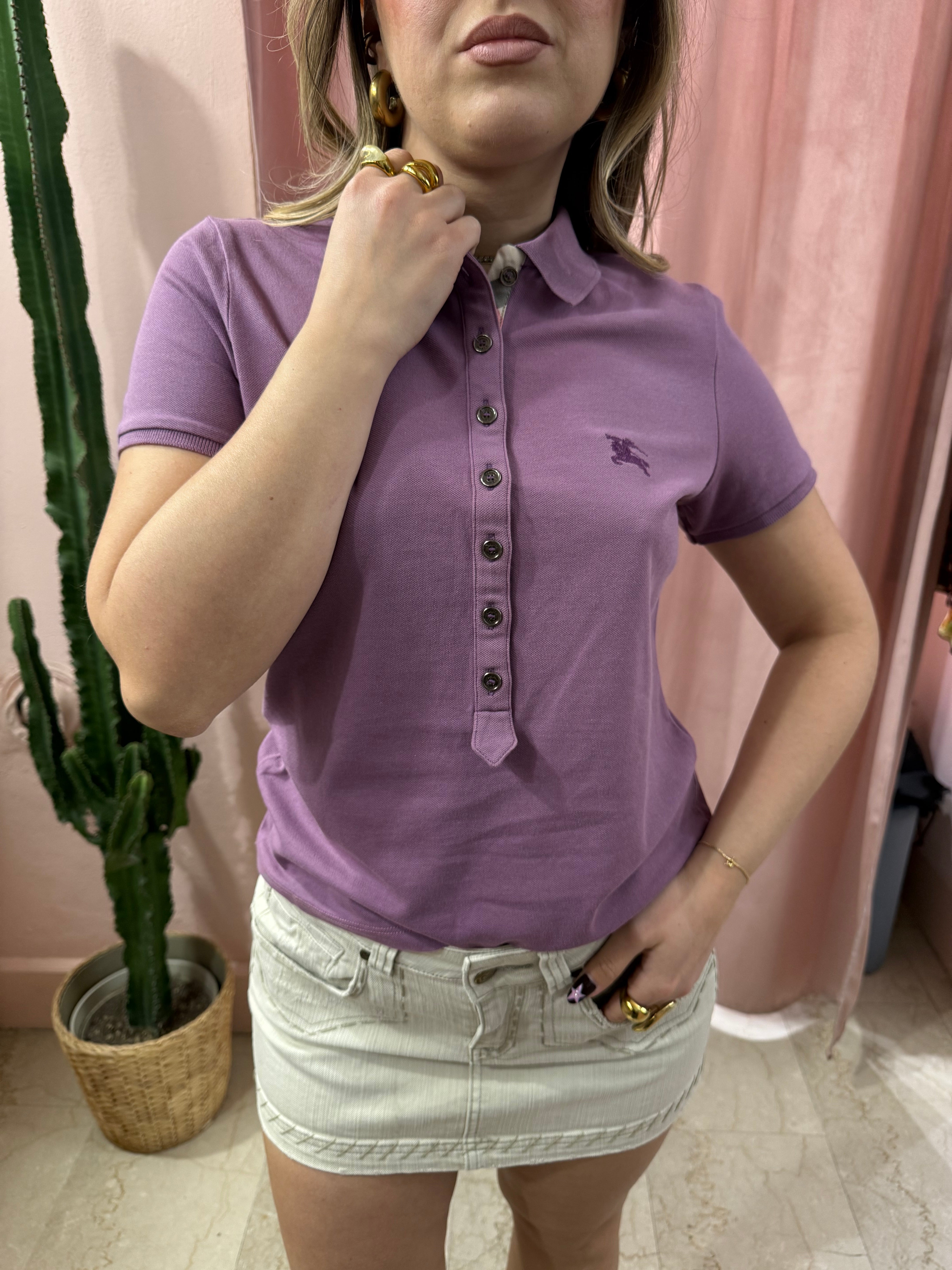 Polo Burberry ciclamino