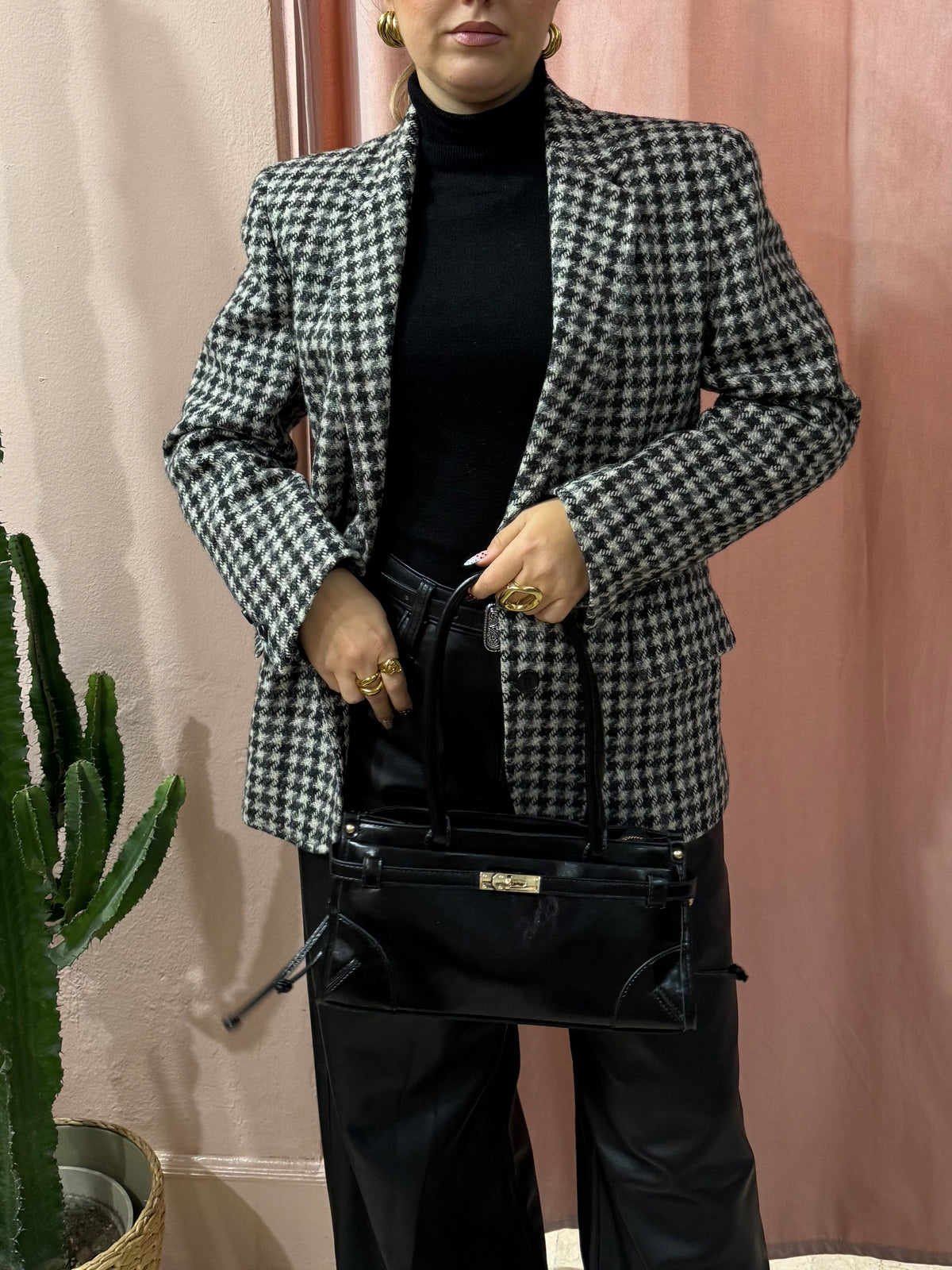 Blazer in pura lana pied de poule