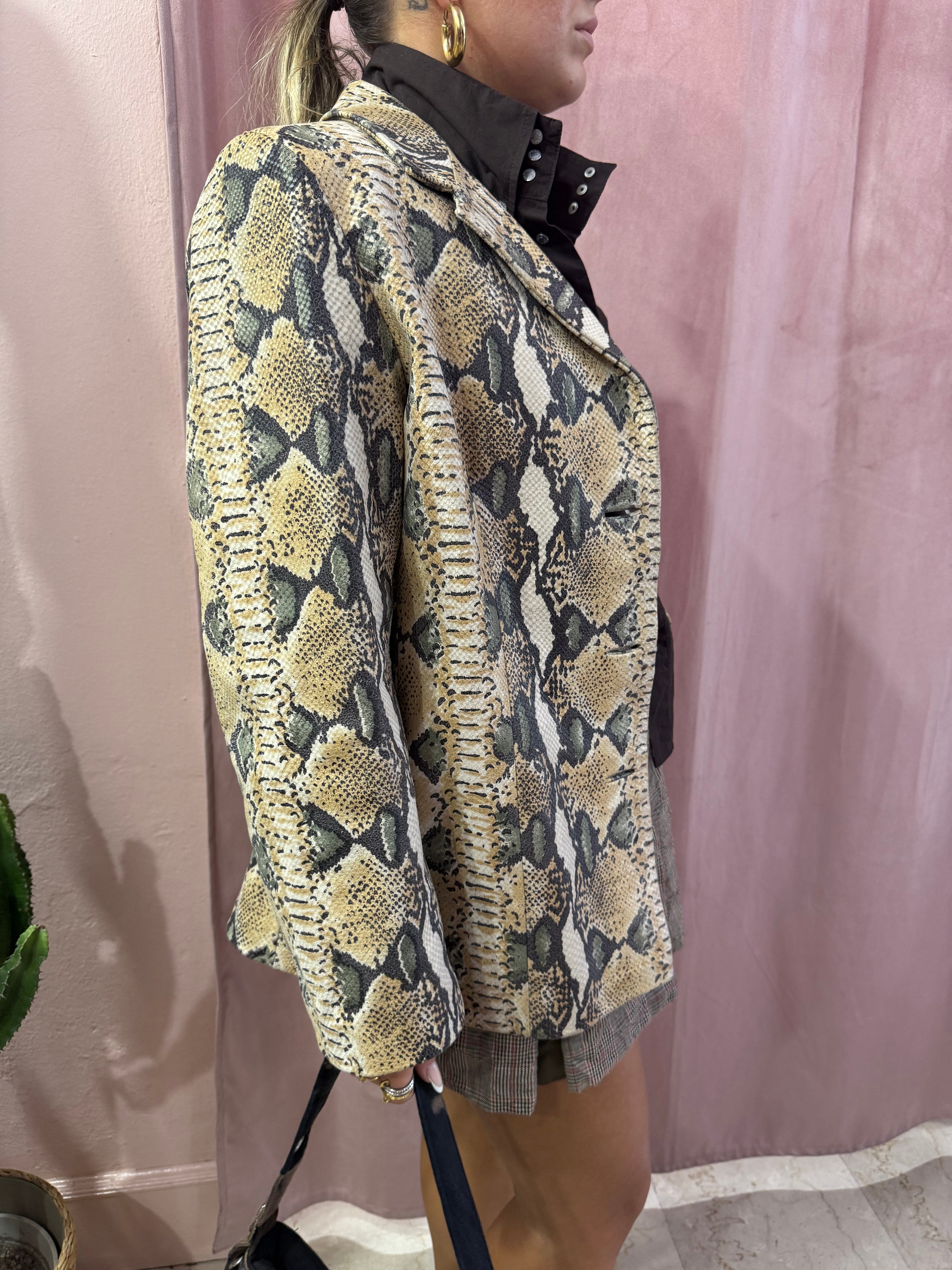 Blazer in pelle pitonato