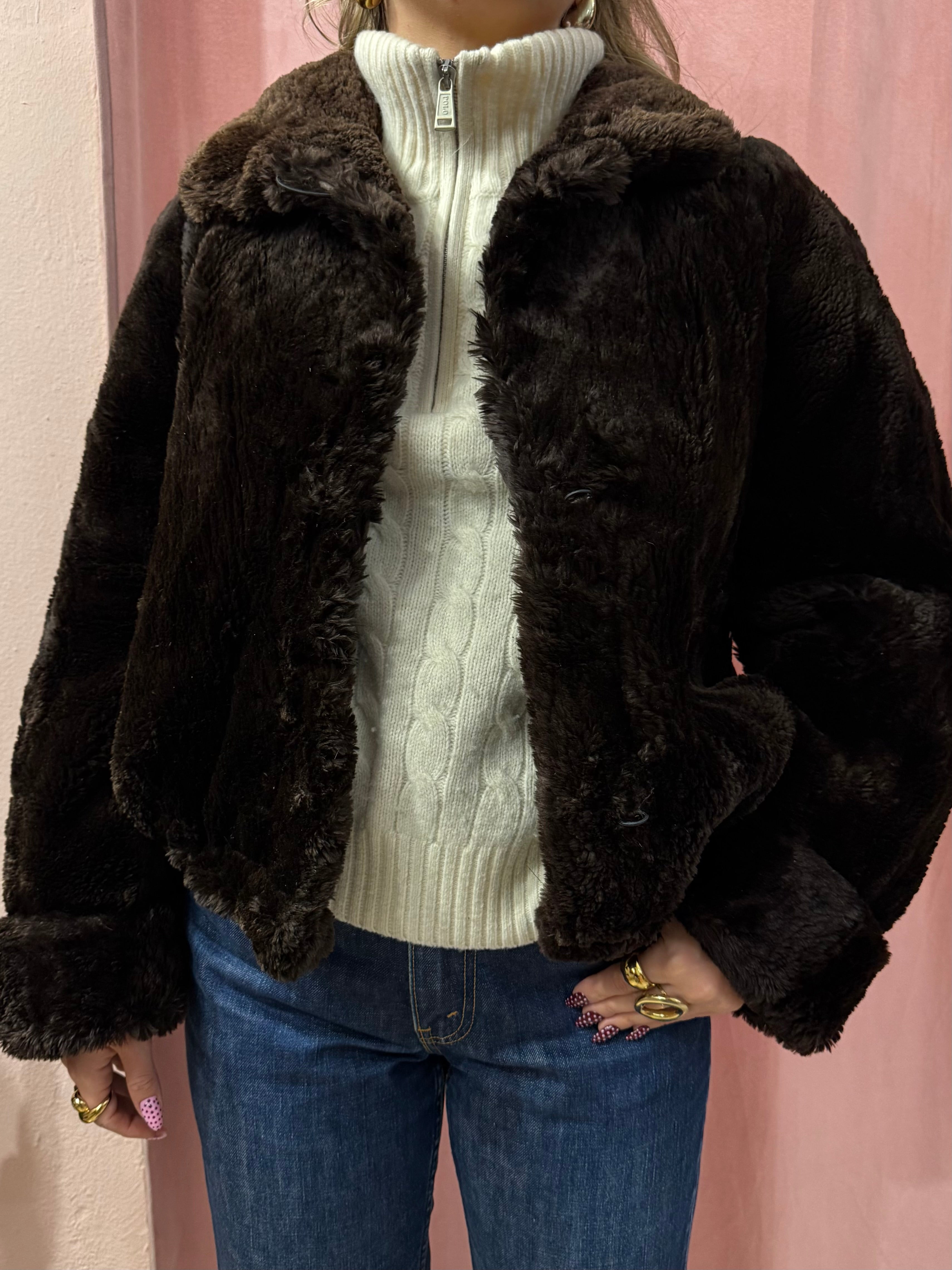 Pelliccia crop in castoro rasato