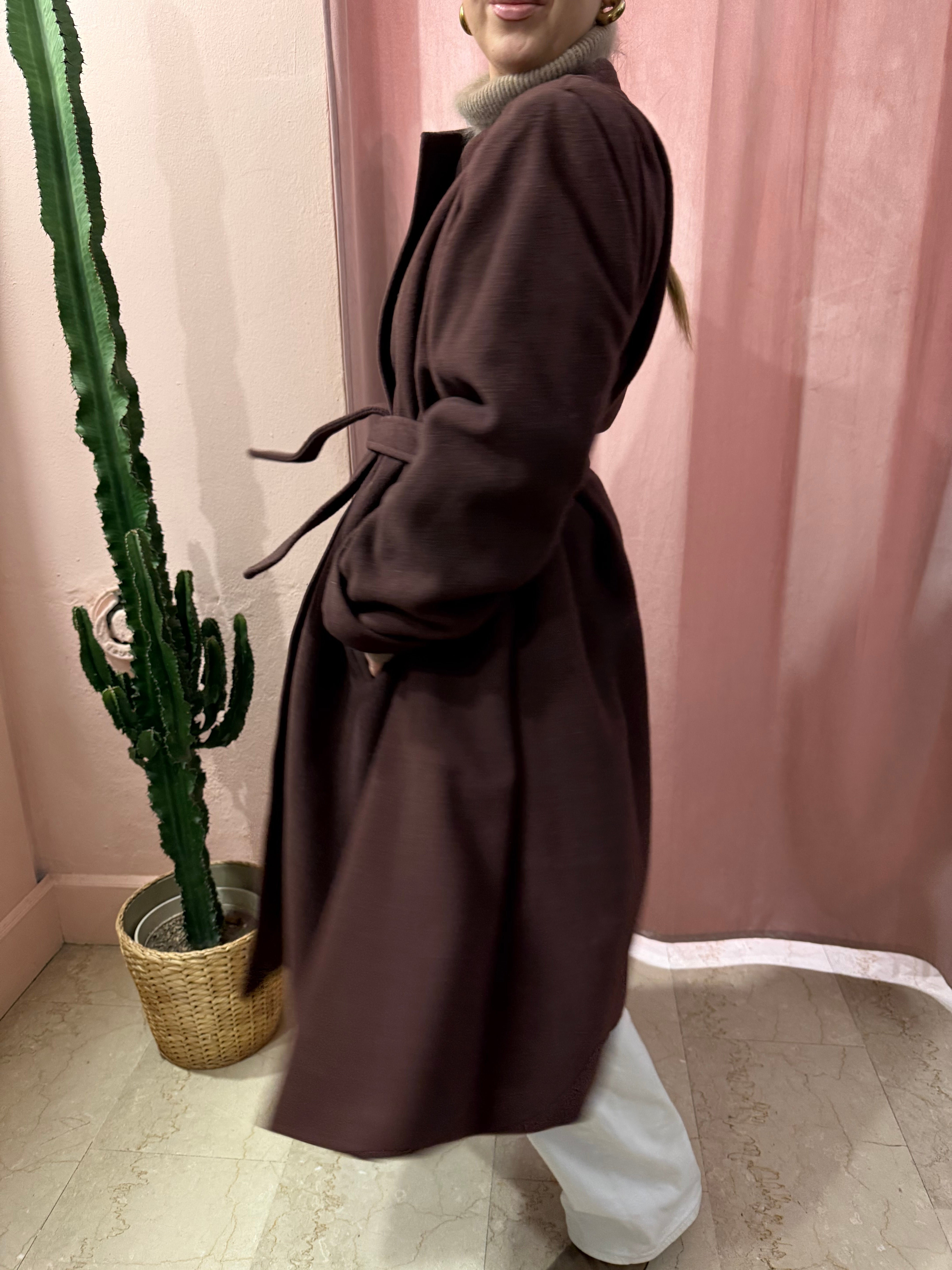 Cappotto in lana cioccolato