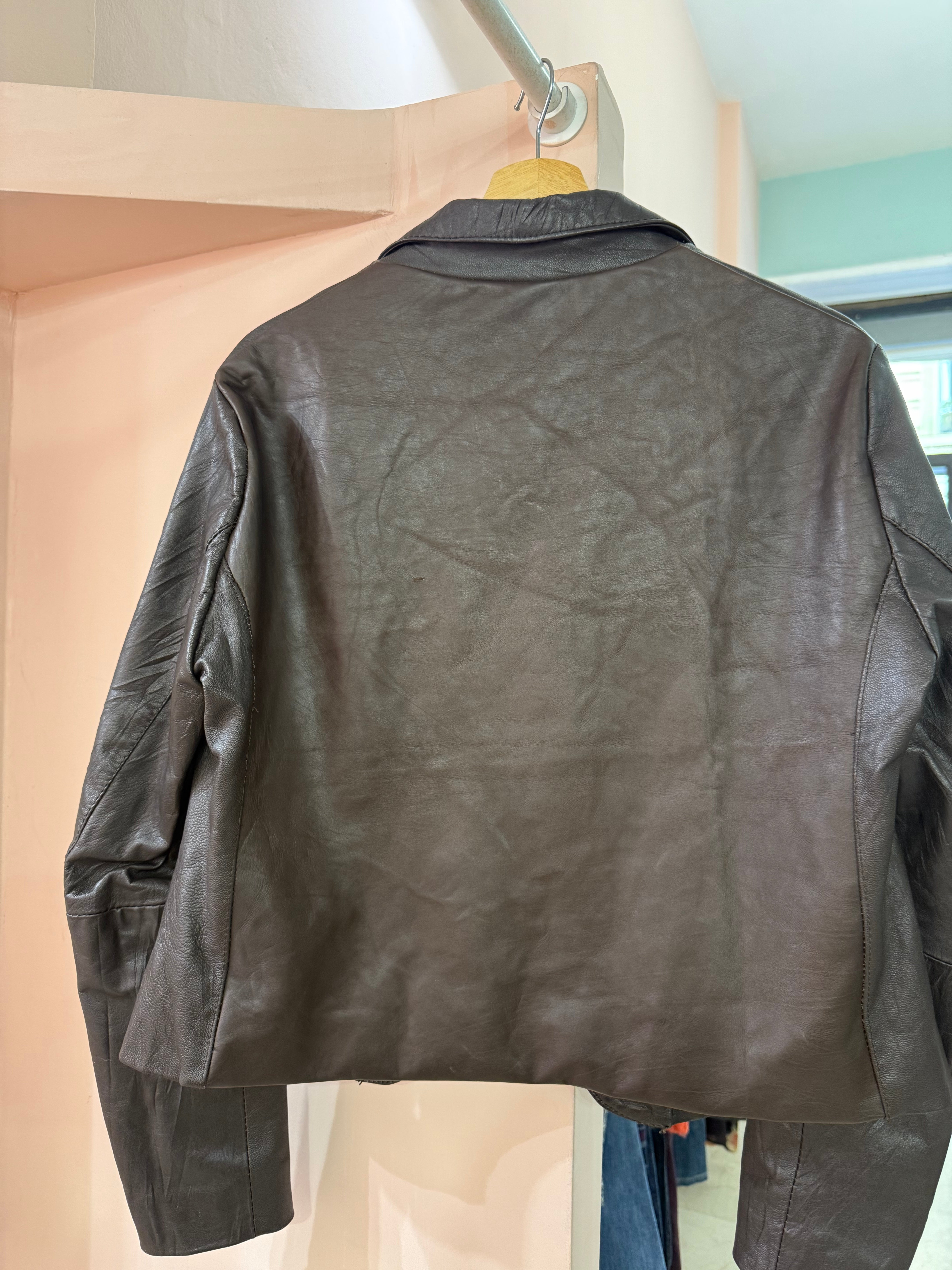 Blazer in pelle cioccolato