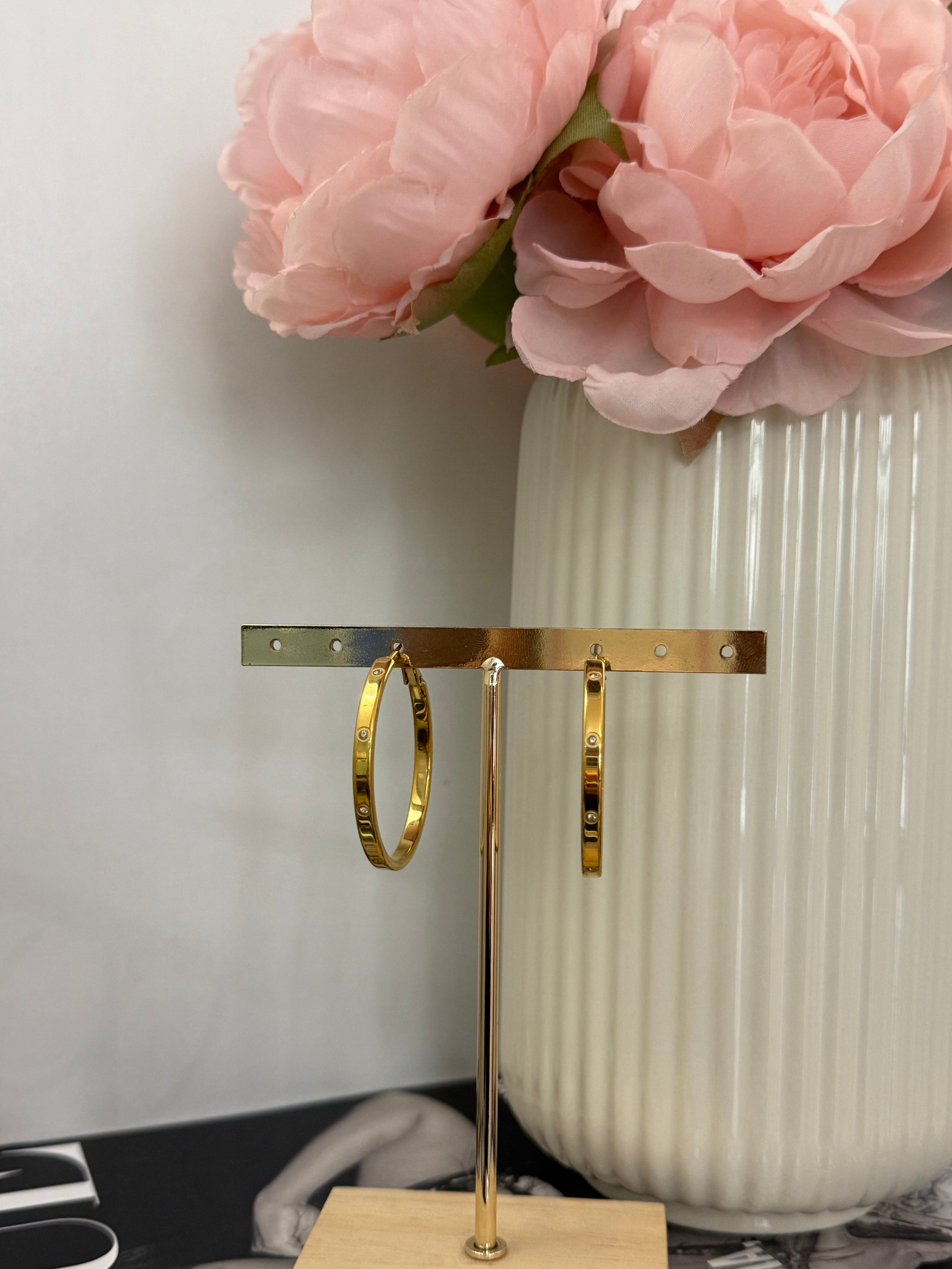 Orecchini a cerchio con strass