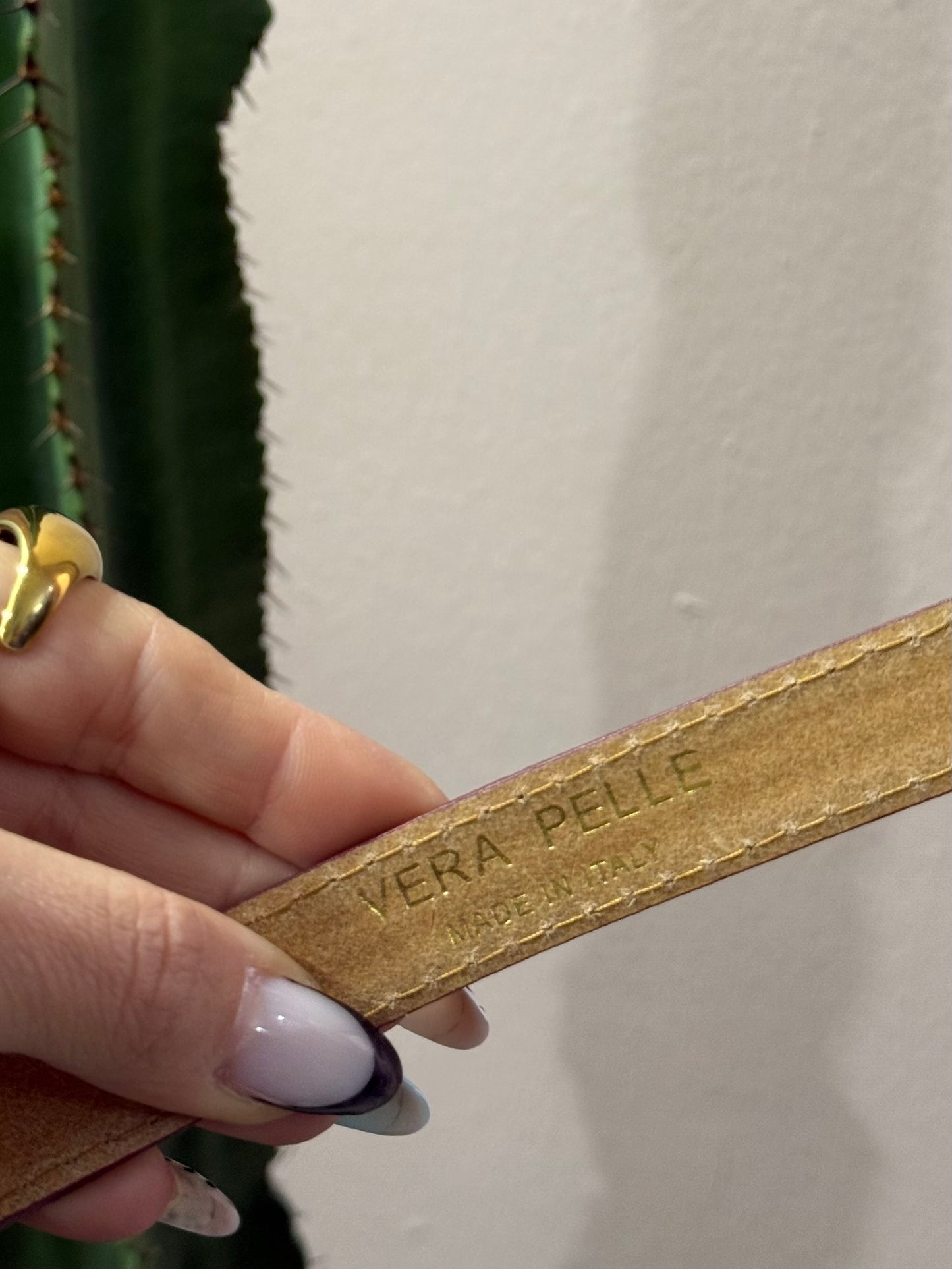 Cintura scamosciata in vera pelle bordeaux