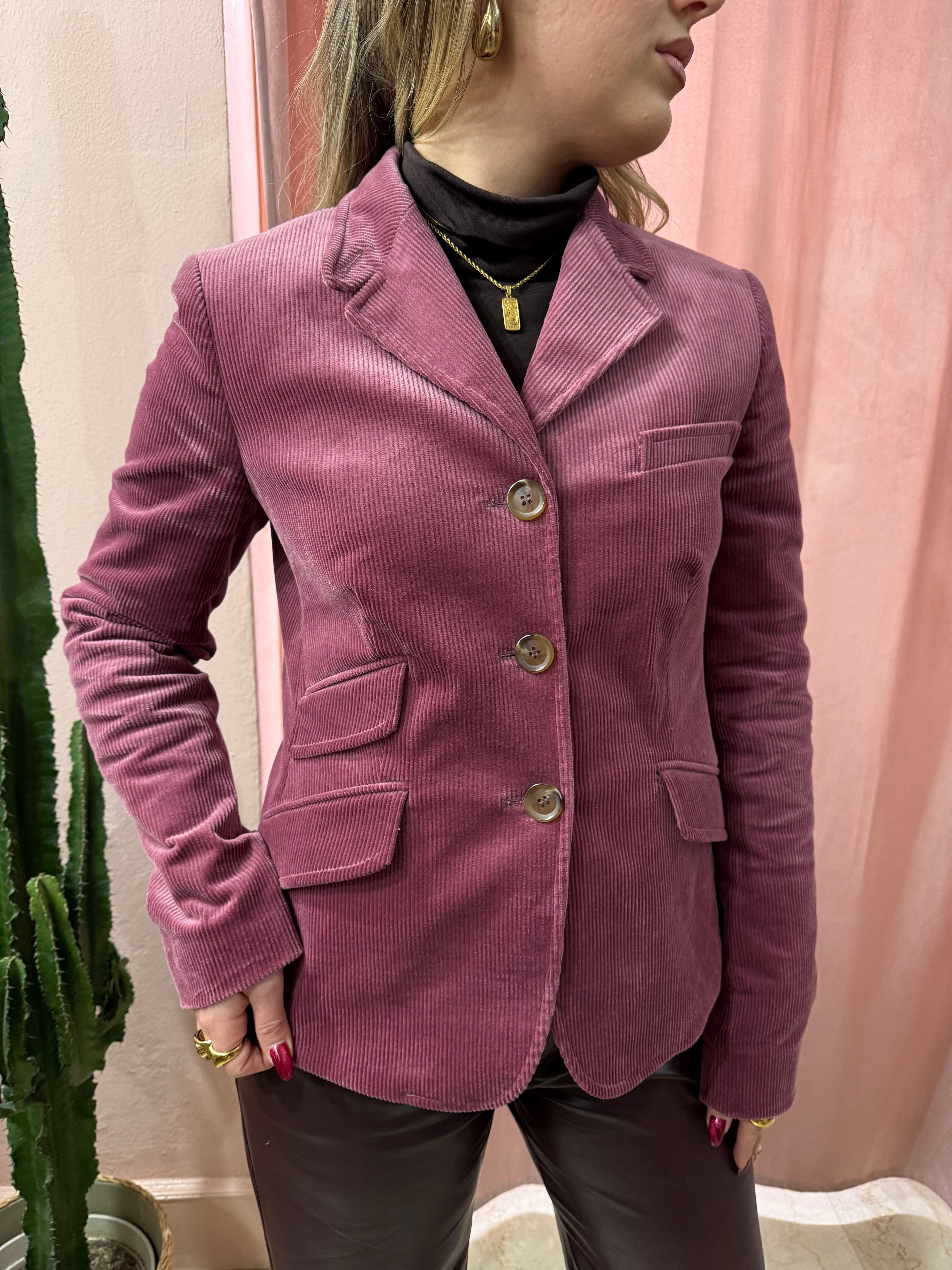 Blazer 00s a costine rosa antico