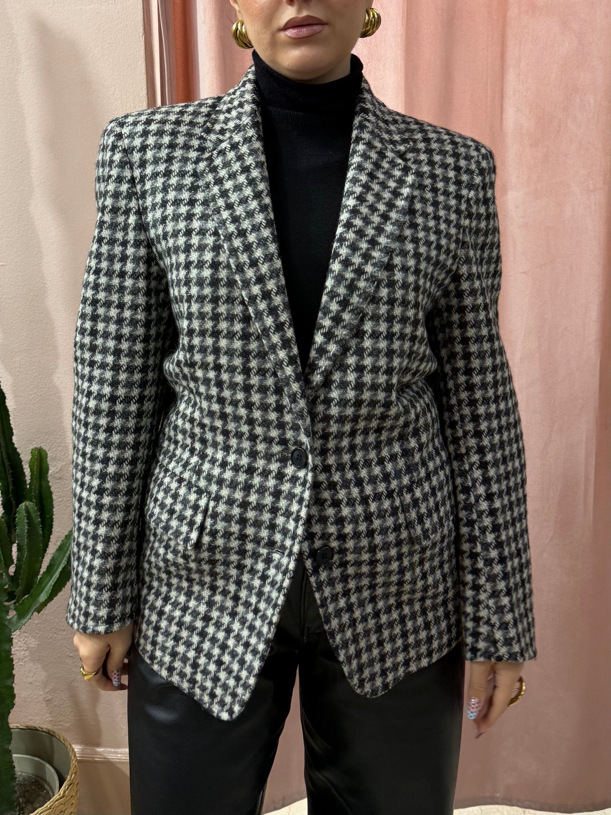Blazer in pura lana pied de poule