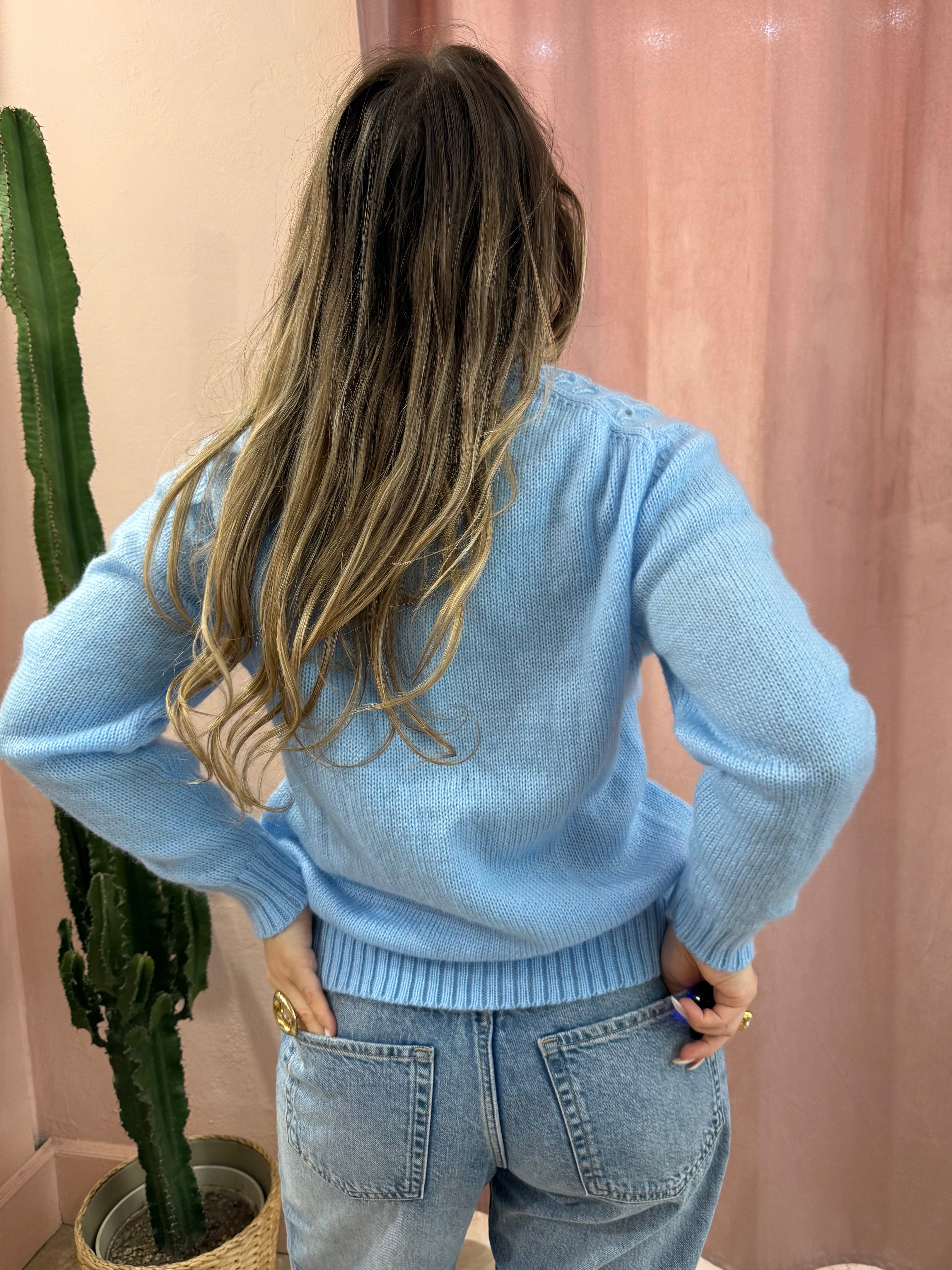 cardigan azzurro baby
