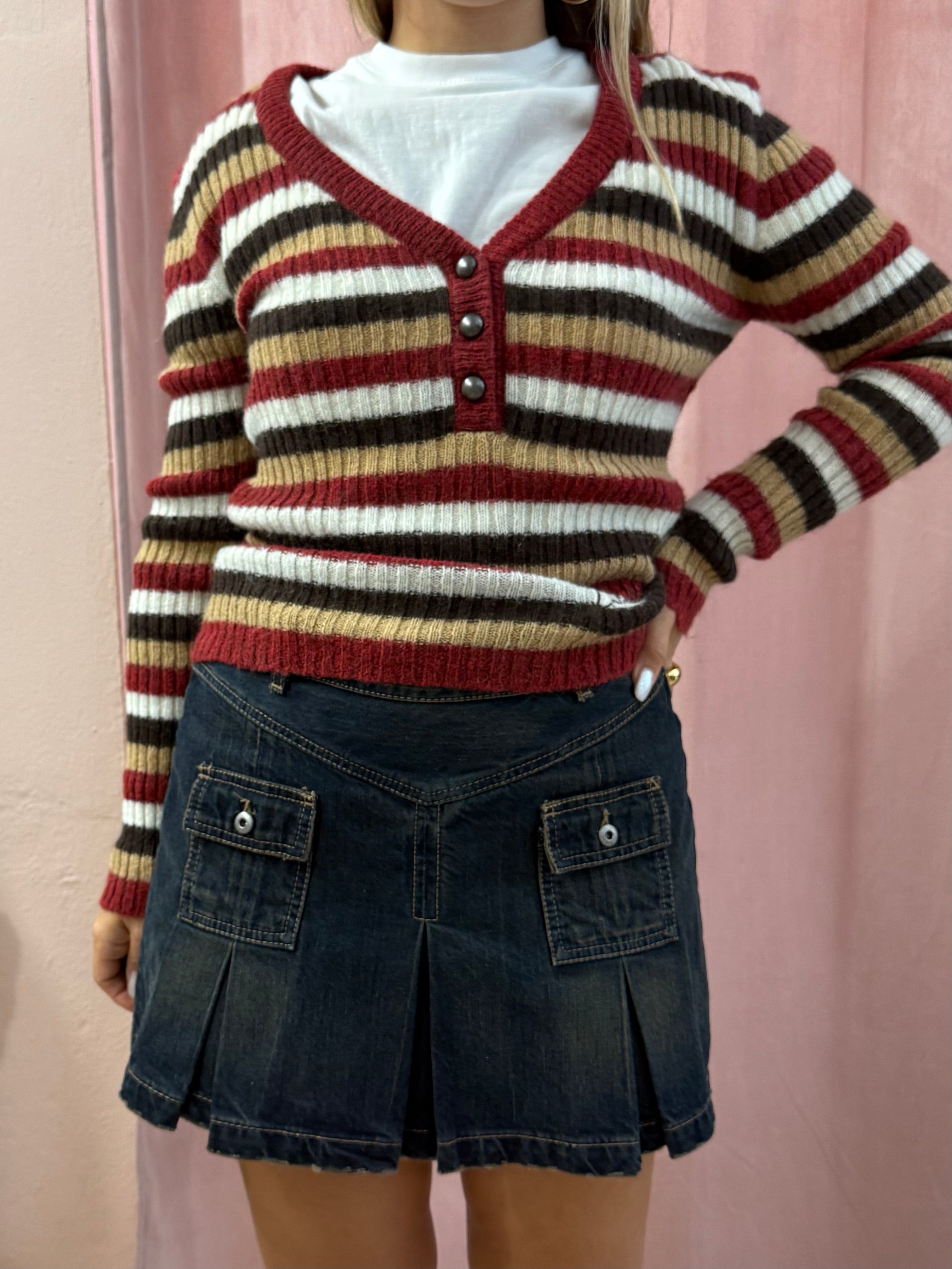 Minigonna in denim con pieghe