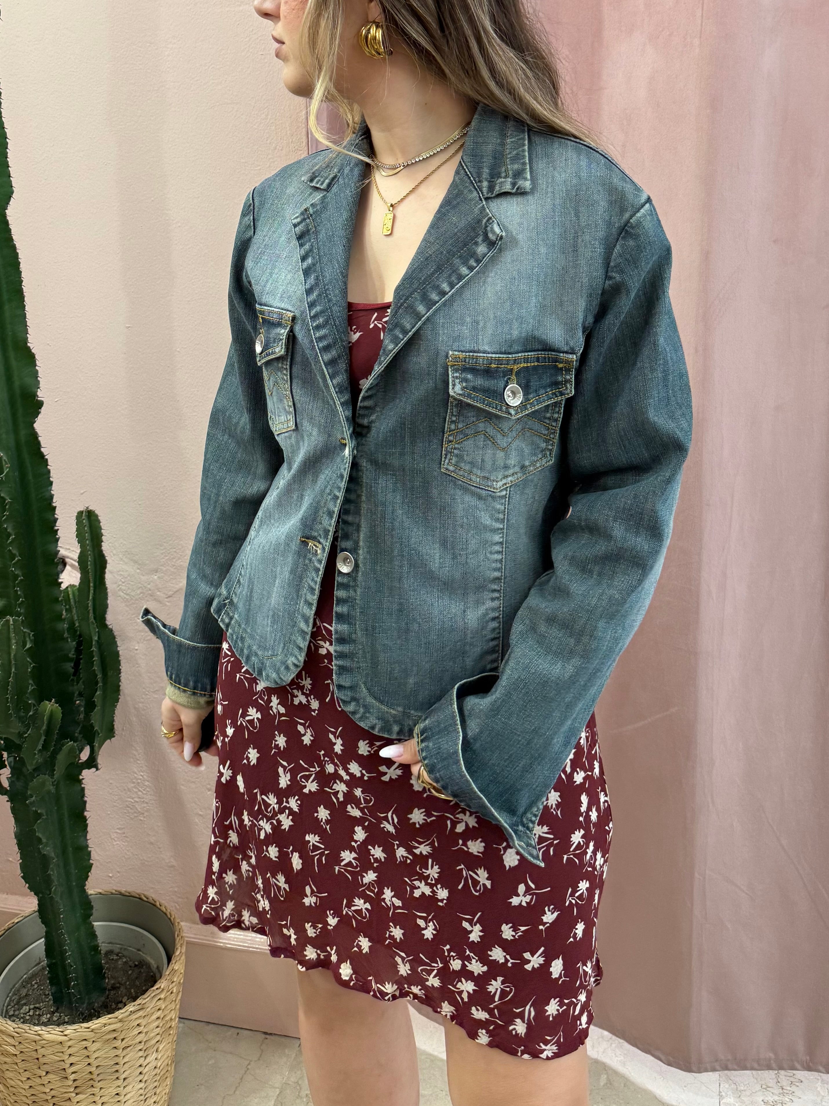 Giacca 00s in denim slavato