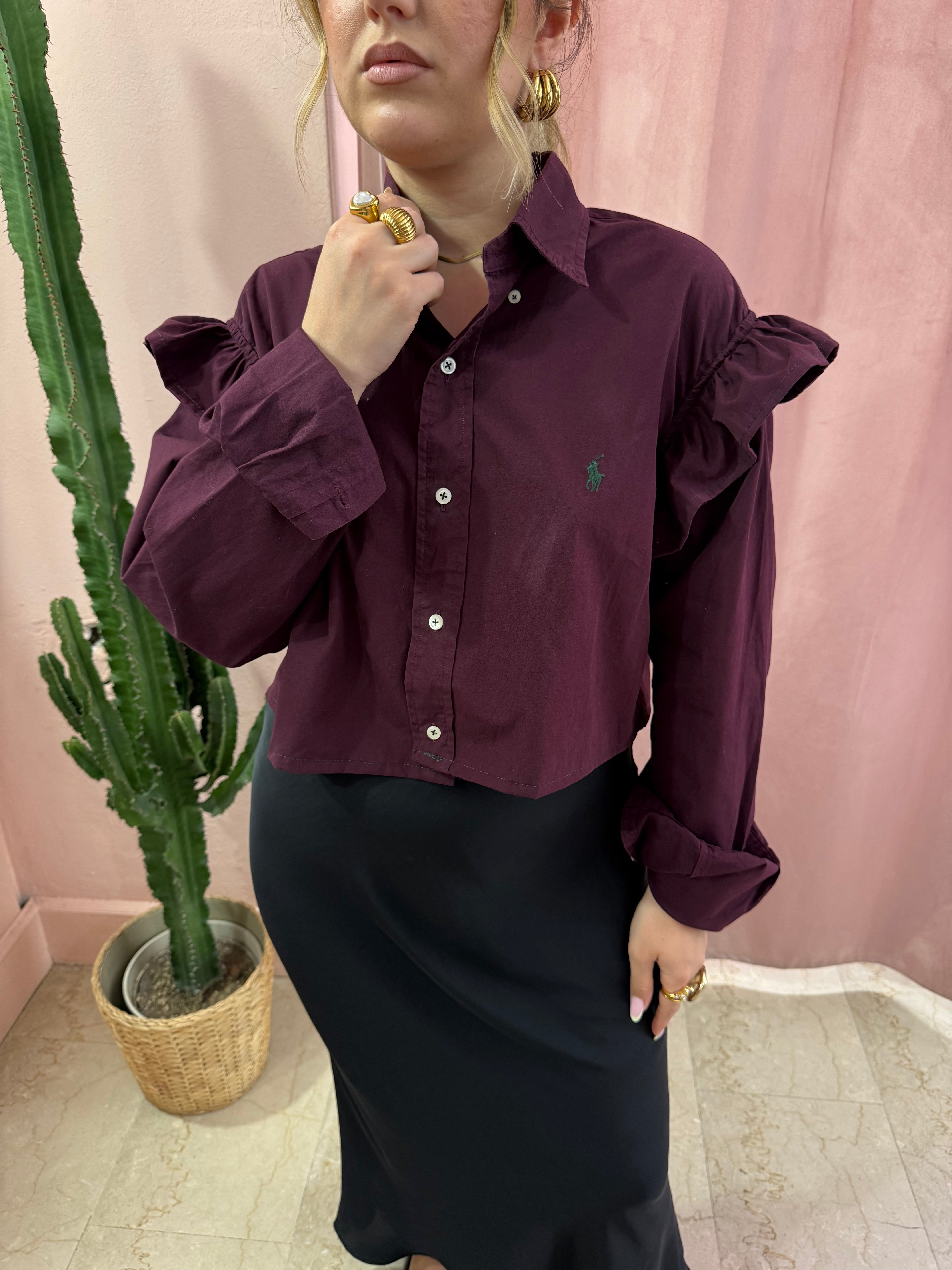 Camicia Ralph Lauren upcycling burgundy