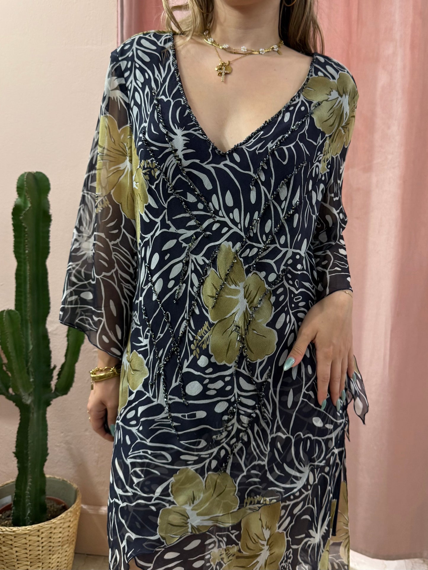 Vestito morbido in fantasia embroidered