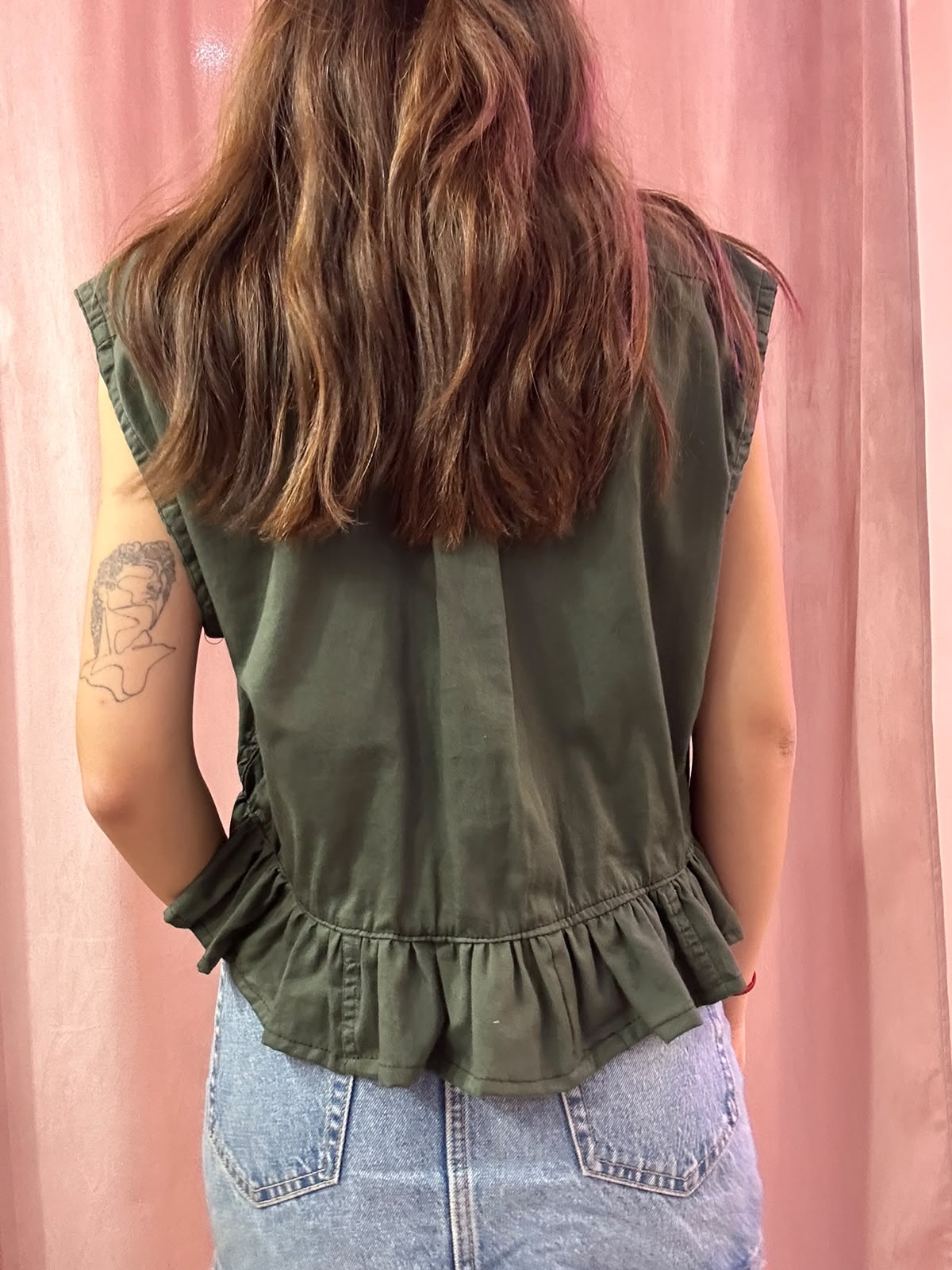 Camicia Ralph Lauren upcycling volant verdone