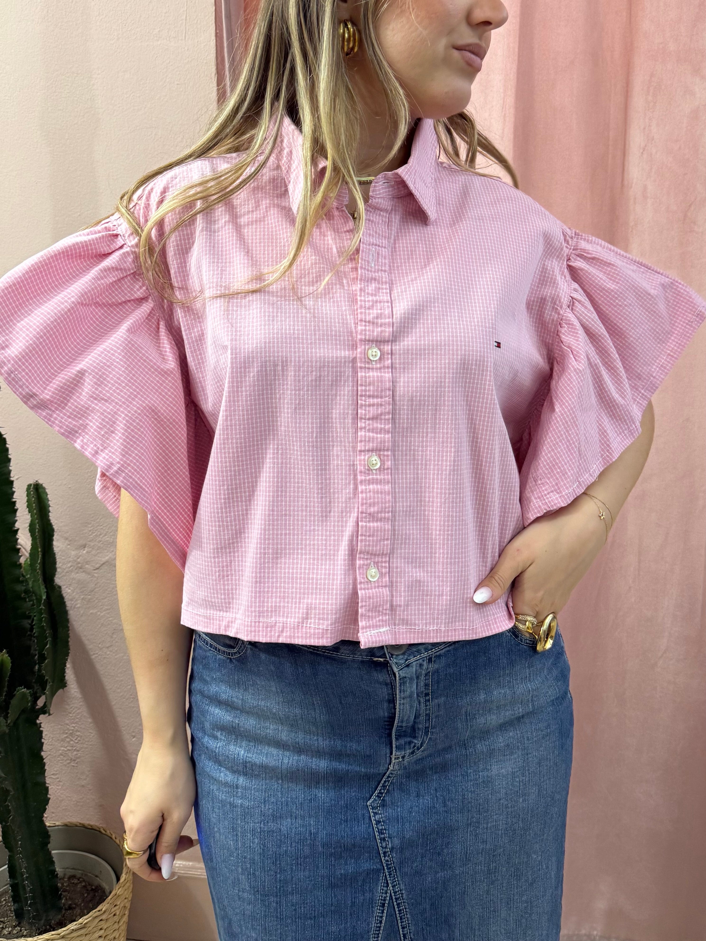 Camicia Tommy H. upcycling rosa
