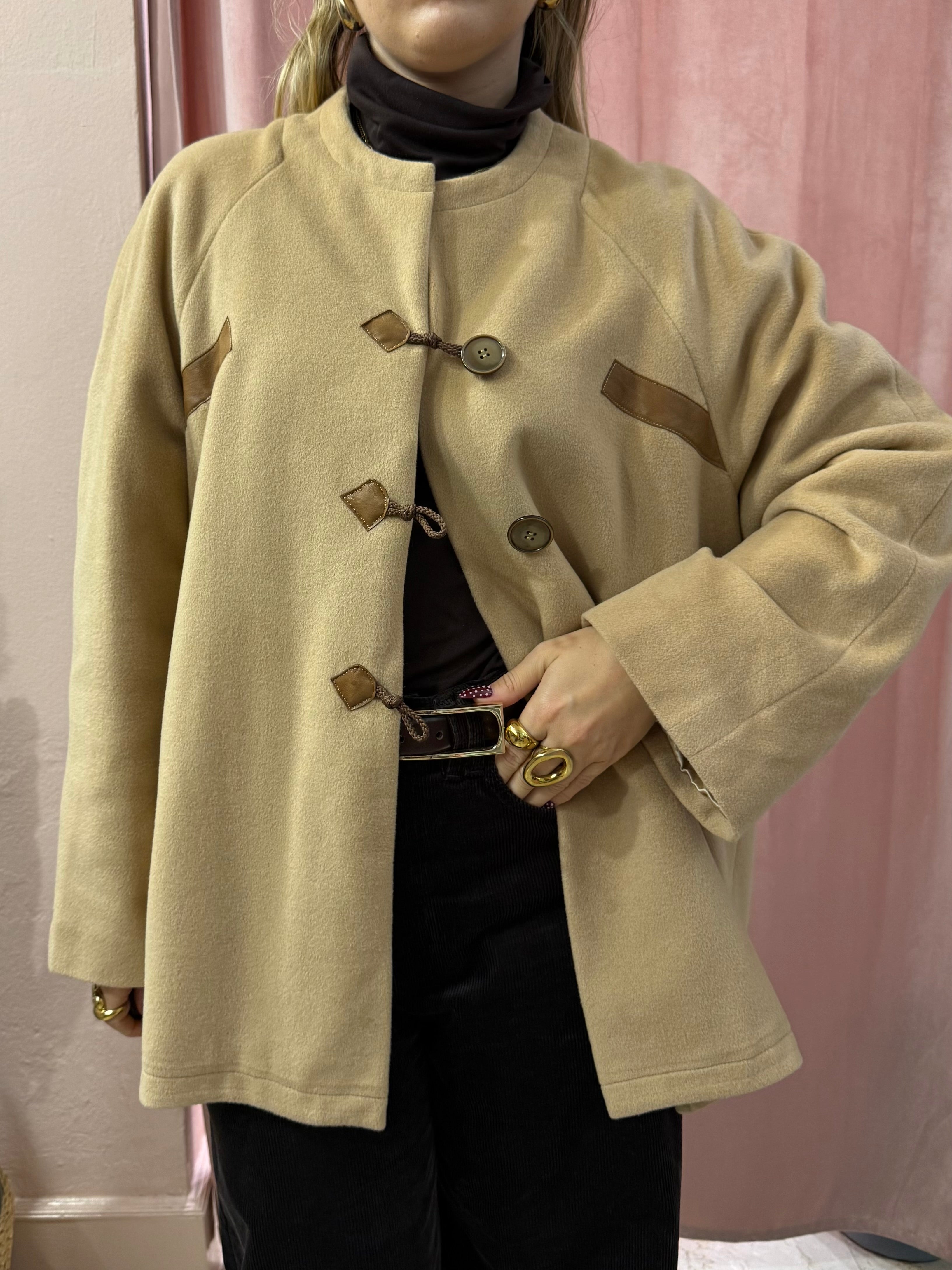 Cappa beige in lana
