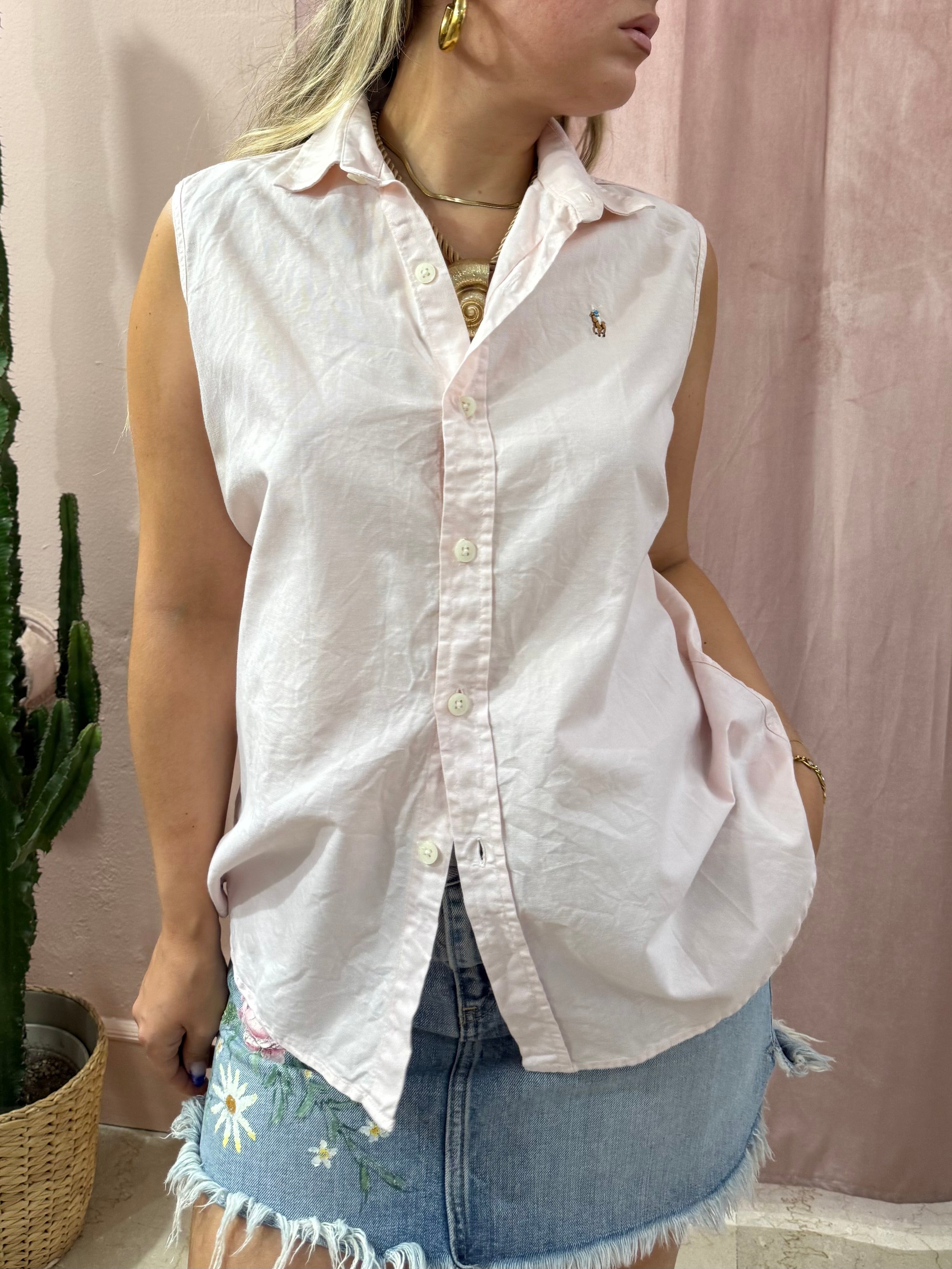 Camicia Smanicata Ralph Lauren rosa