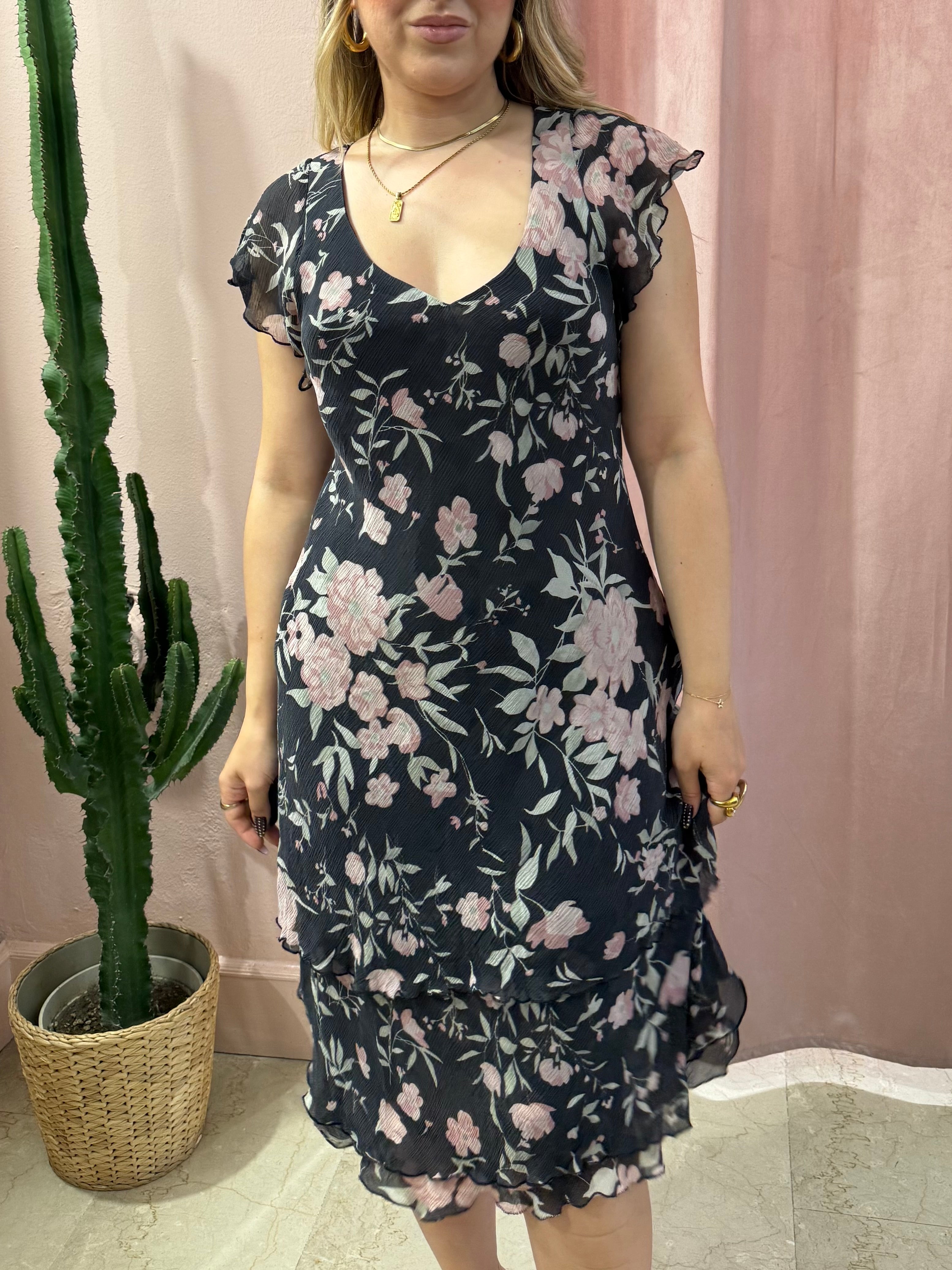 Vestito romantico con fantasia fiori