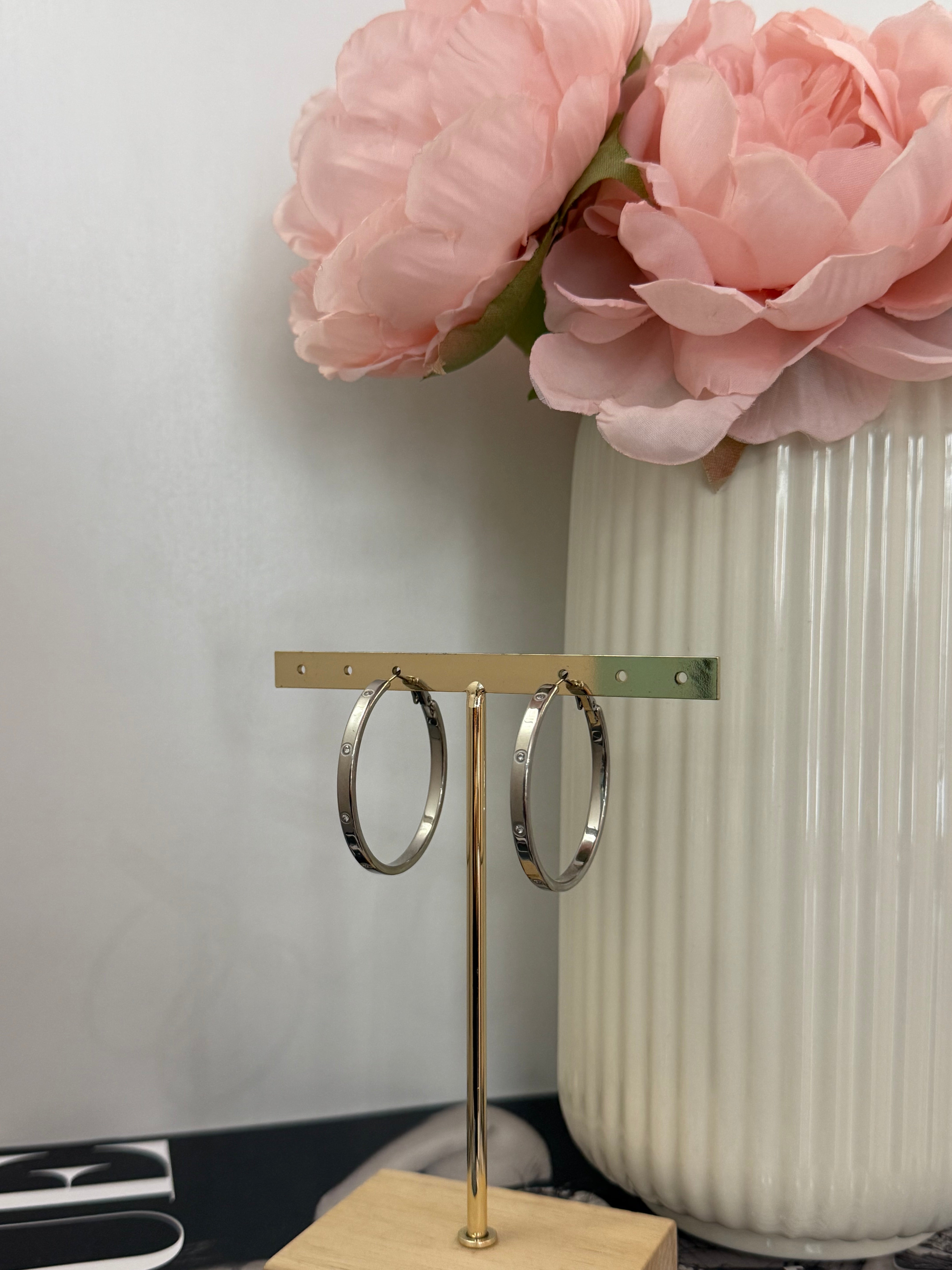 Orecchini a cerchio con strass