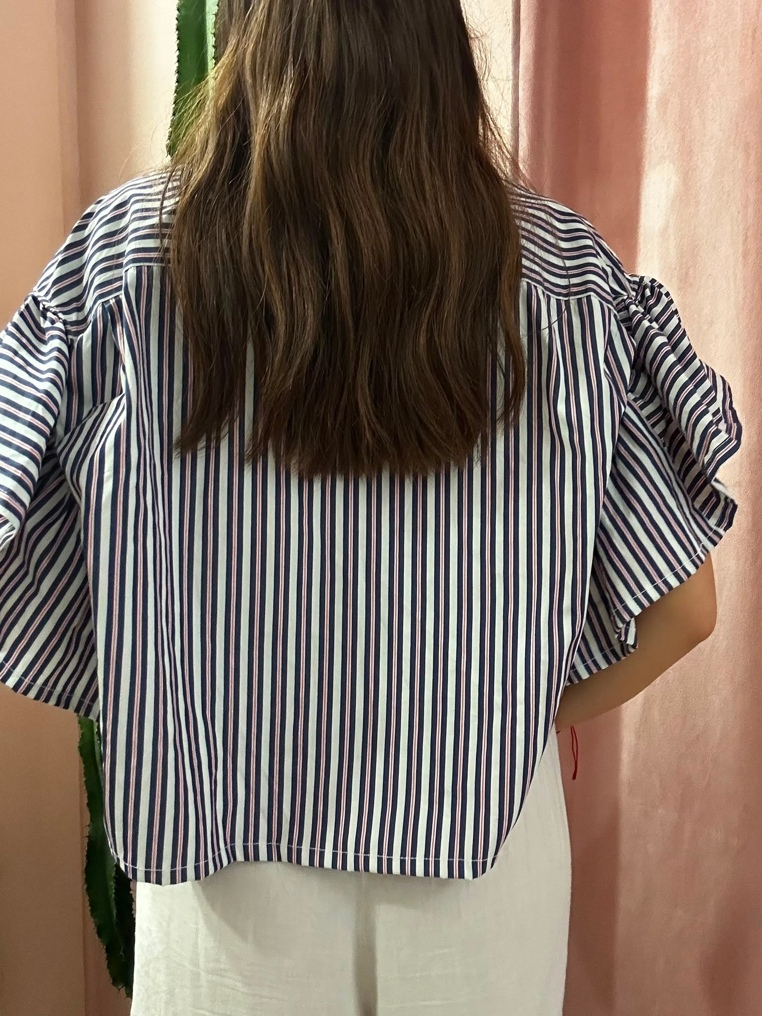Camicia Tommy Hilfiger upcycling volant a righe