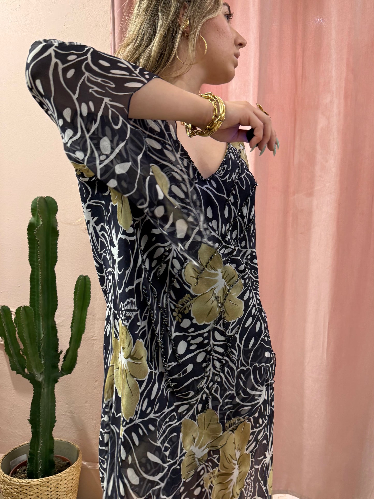 Vestito morbido in fantasia embroidered