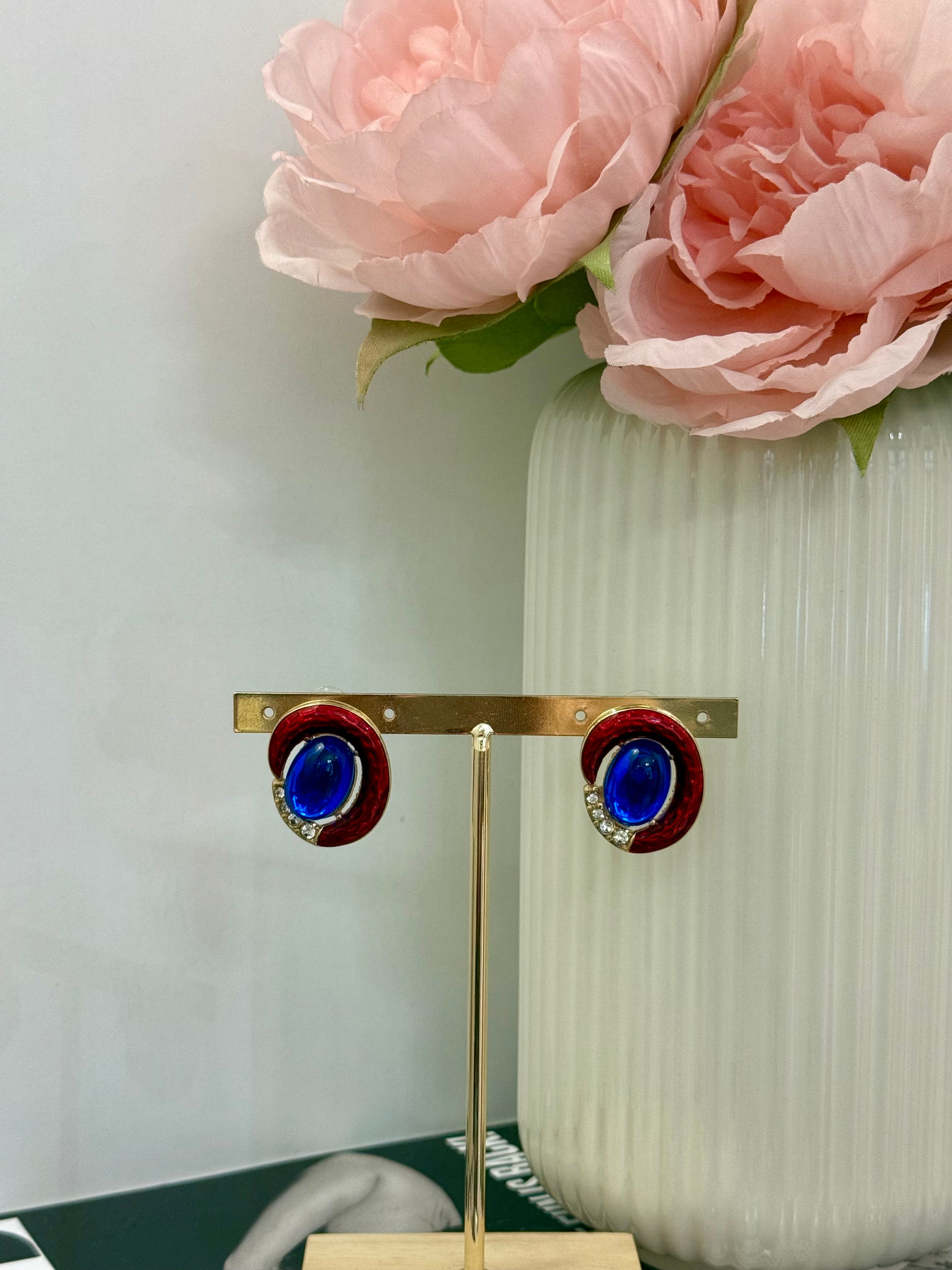 Orecchini gioiello rossi e blu | solo online