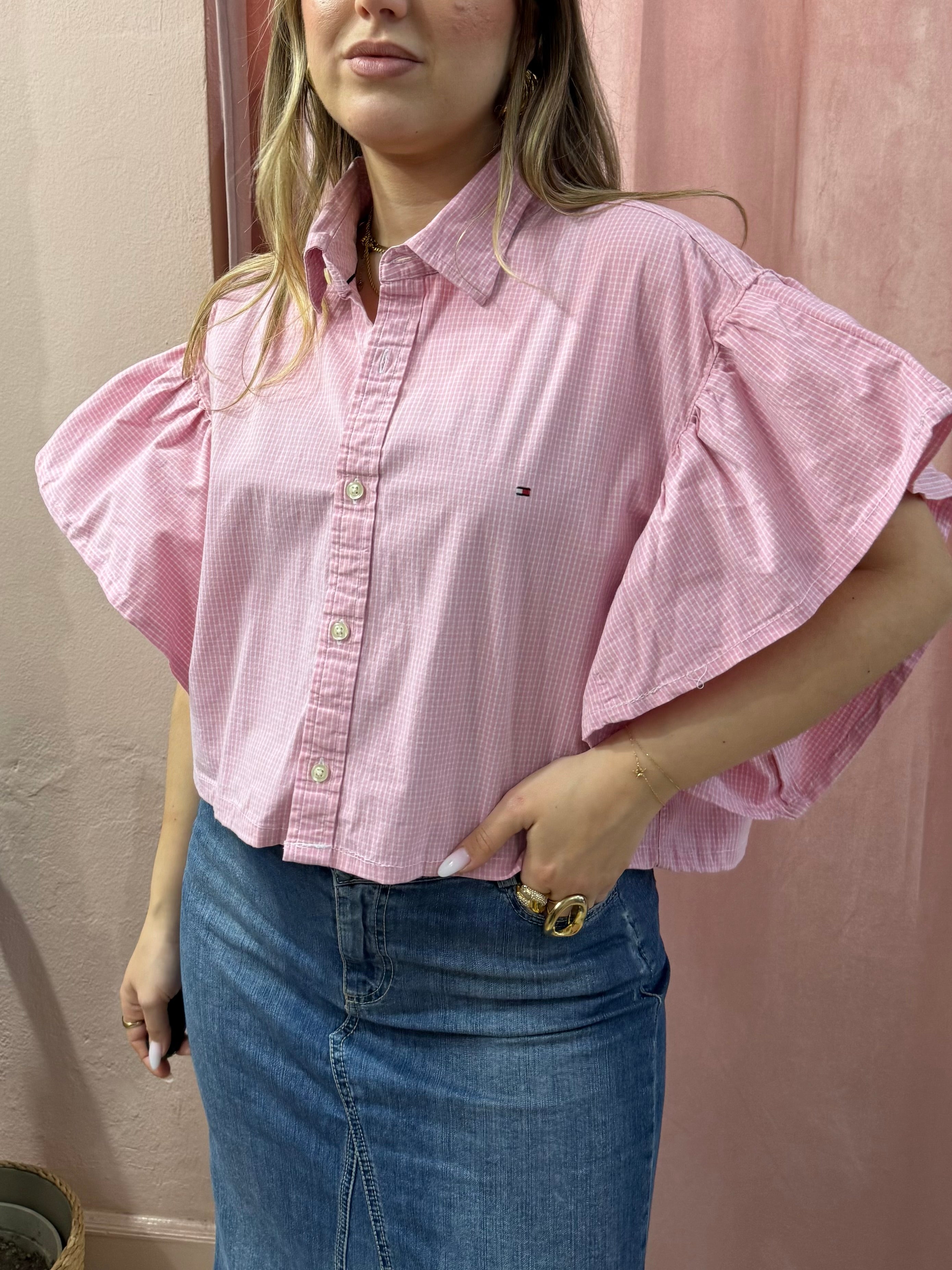 Camicia Tommy H. upcycling rosa